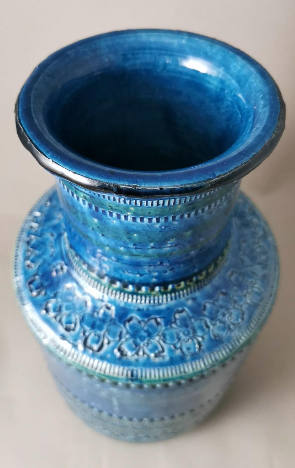 Bitossi By Aldo Londi Italian Vintage Glazed Ceramic Vase In Good Condition For Sale In Prato, Tuscany