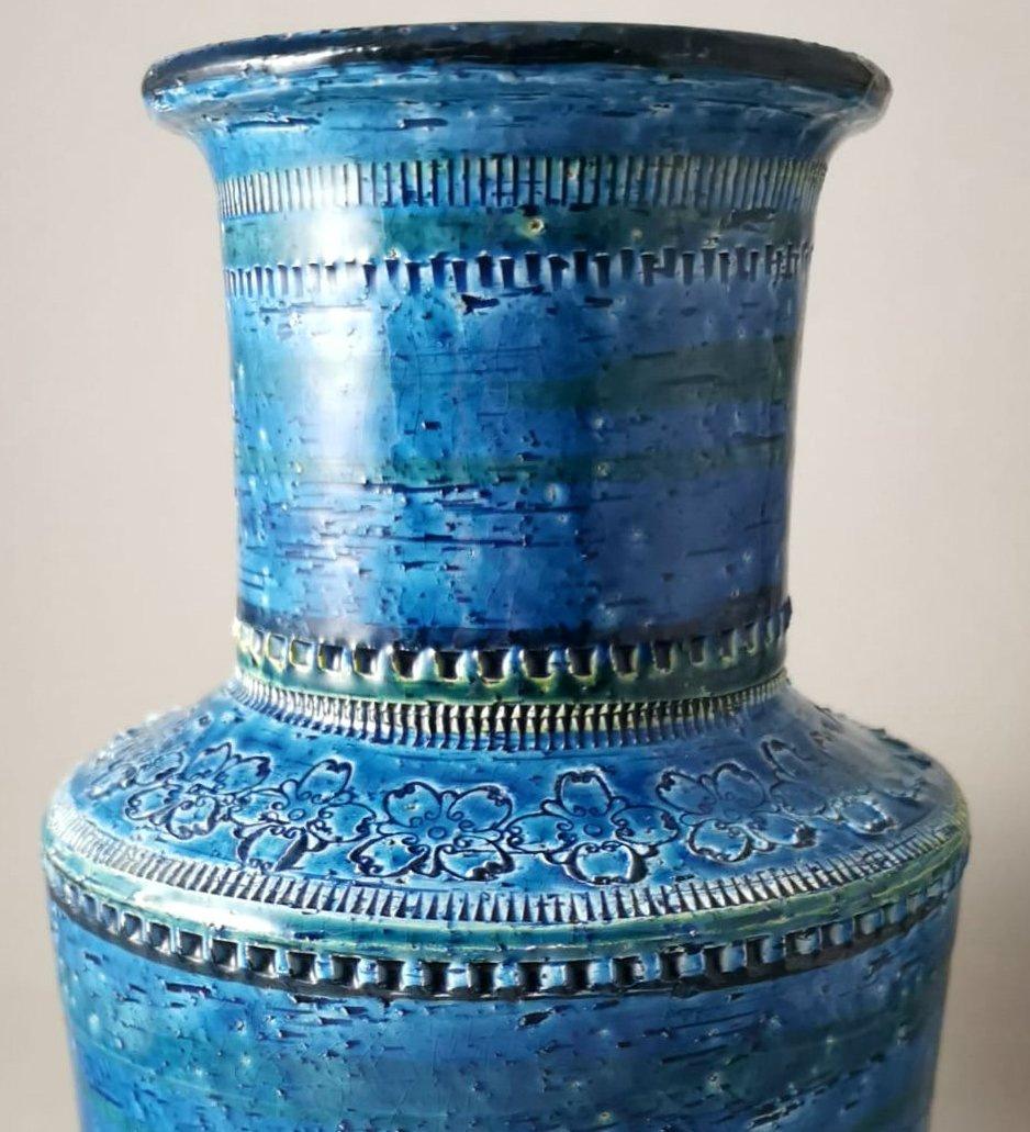 20th Century Bitossi By Aldo Londi Italian Vintage Glazed Ceramic Vase For Sale