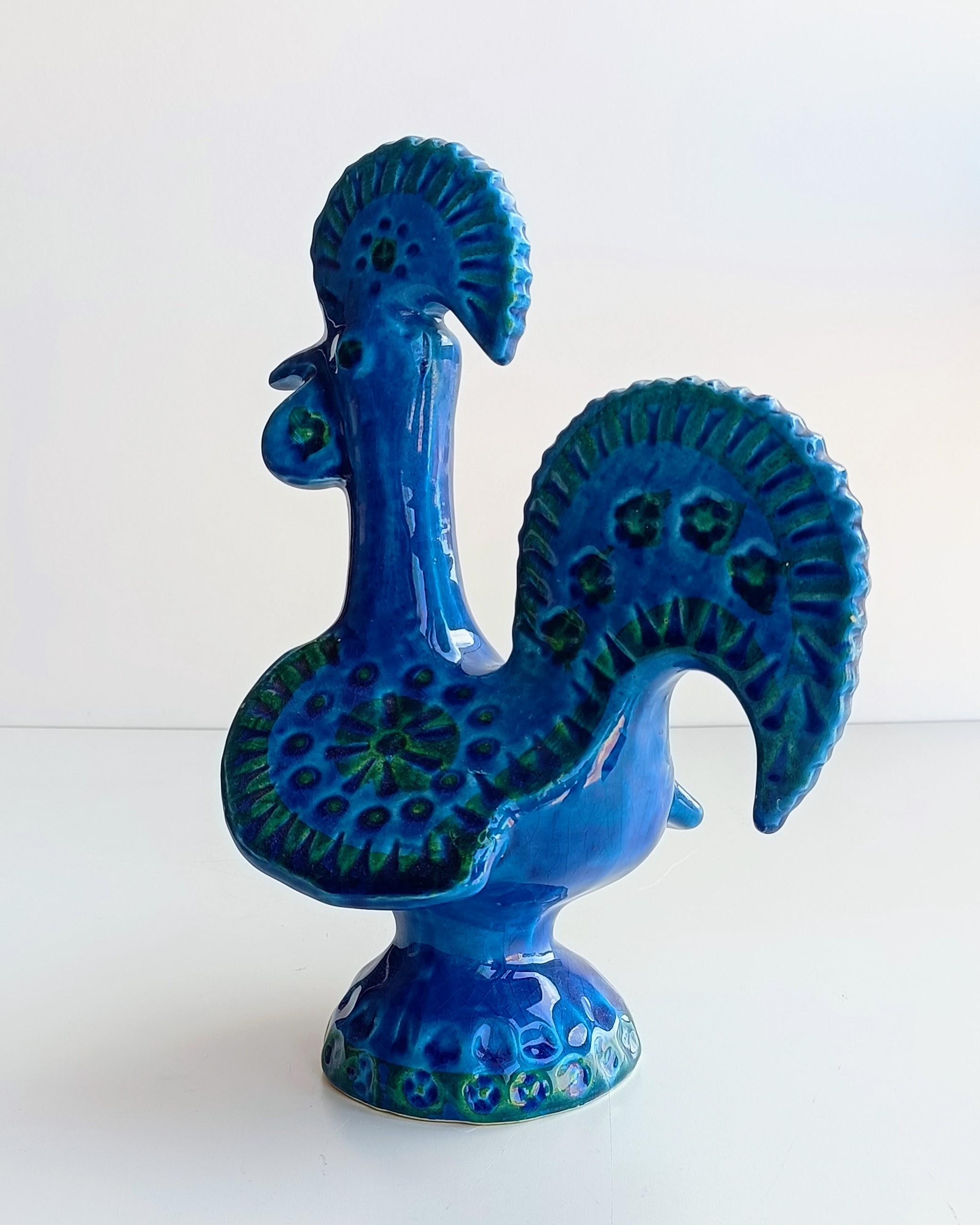 Italian Bitossi Aldo Londi Rimini Blu Vintage Mid Century Ceramic Sculpture , 1960s For Sale