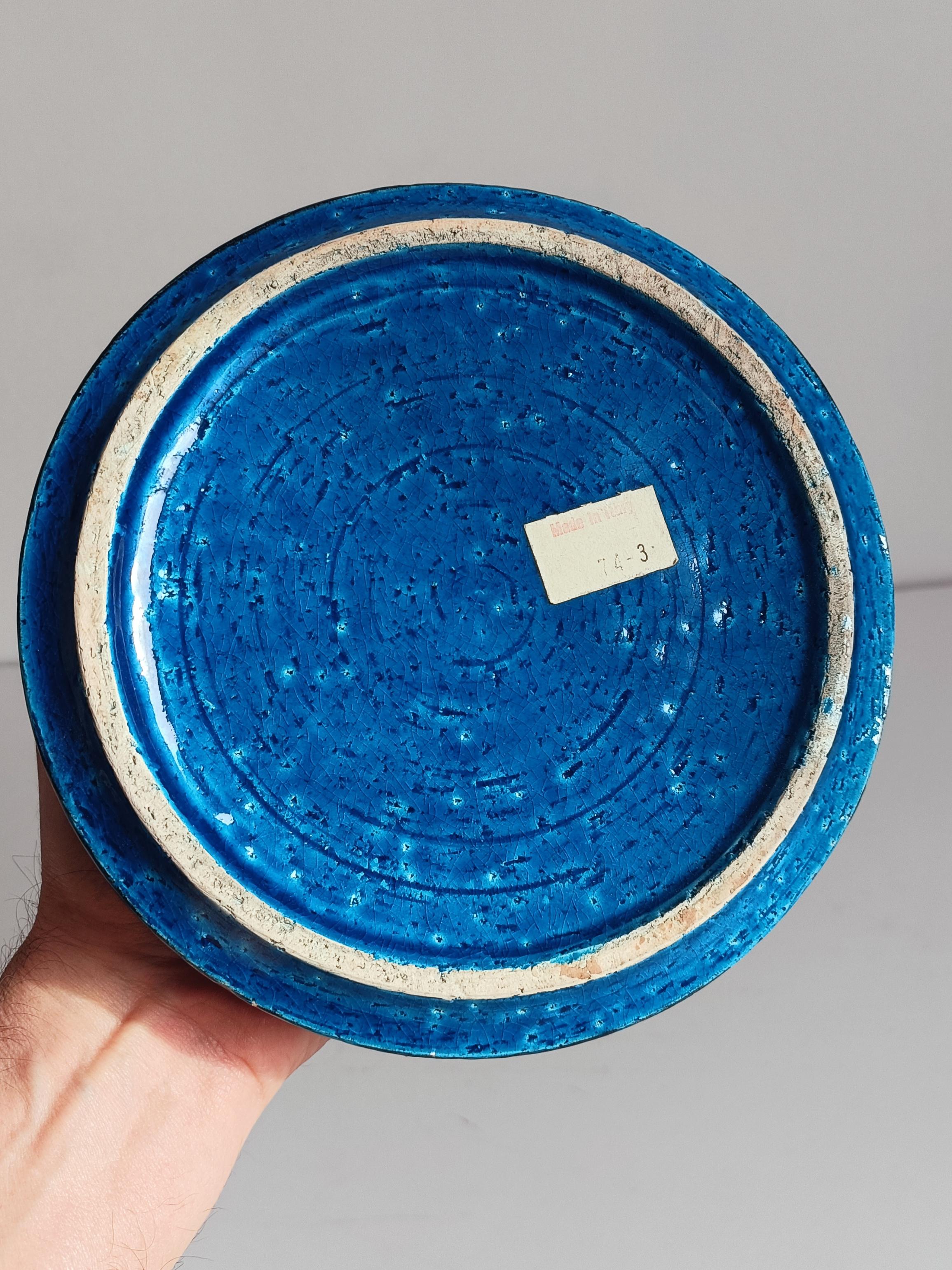 Bitossi by Aldo Londi Rimini Blu Cenicero grande Vide-Poche, Italia Años 60 en venta 8