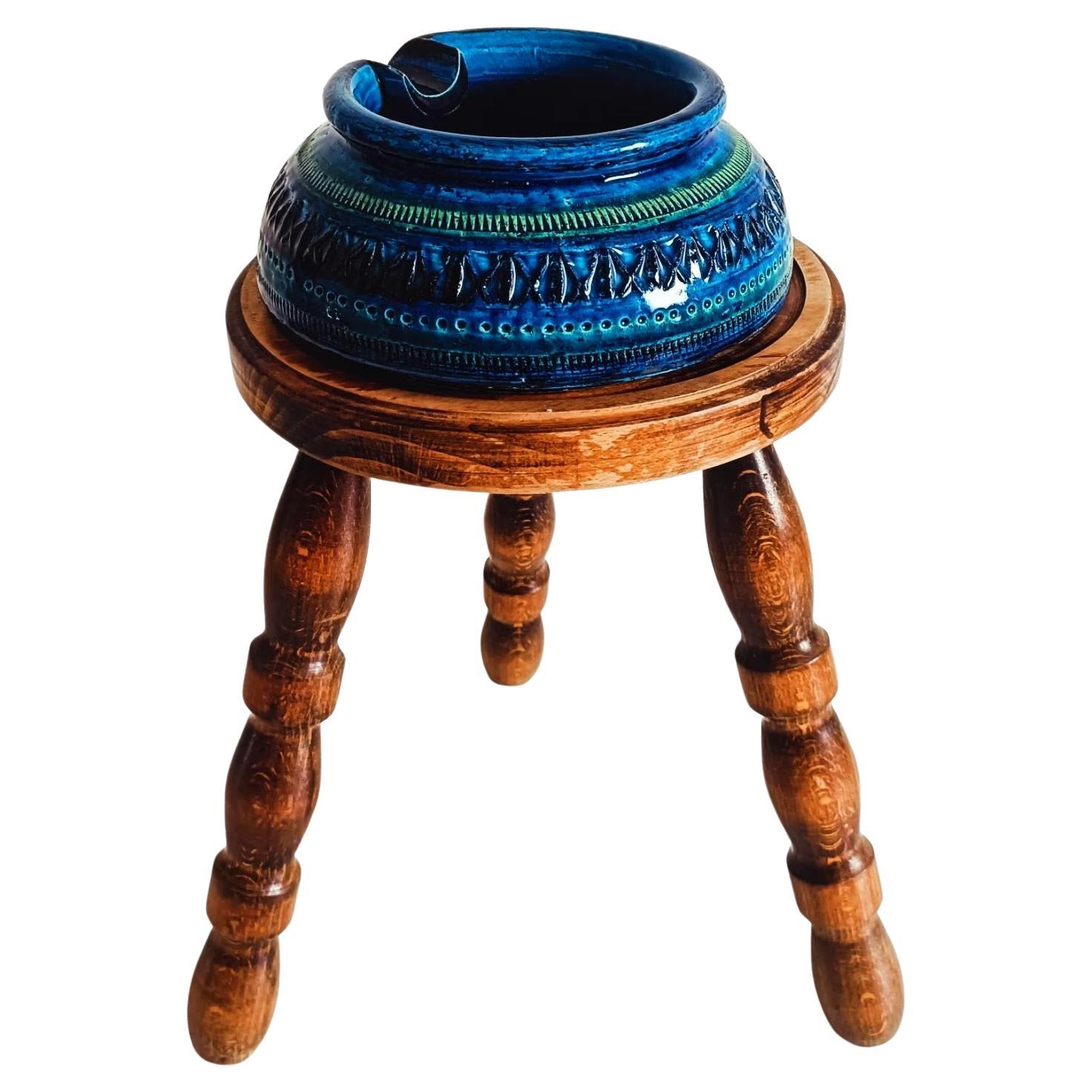 Grand cendrier Vide-Poche Rimini Blu Bitossi par Aldo Londi, Italie, années 1960