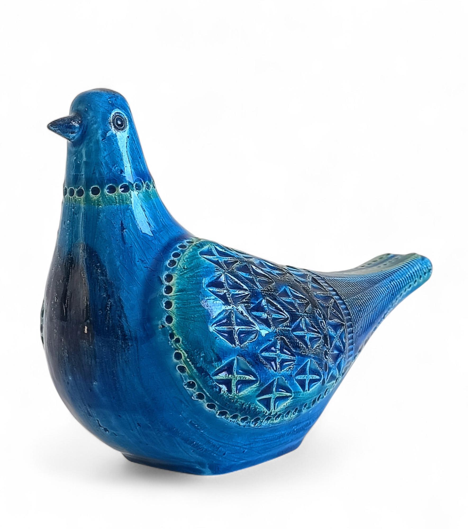 Grande sculpture de colombe en céramique bleue de Bitossi by Aldo Londi Rimini, Italie c.1950s en vente 6