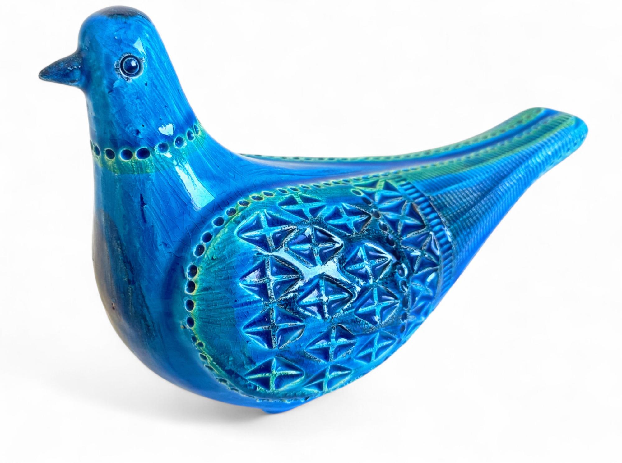 Grande sculpture de colombe en céramique bleue de Bitossi by Aldo Londi Rimini, Italie c.1950s en vente 10