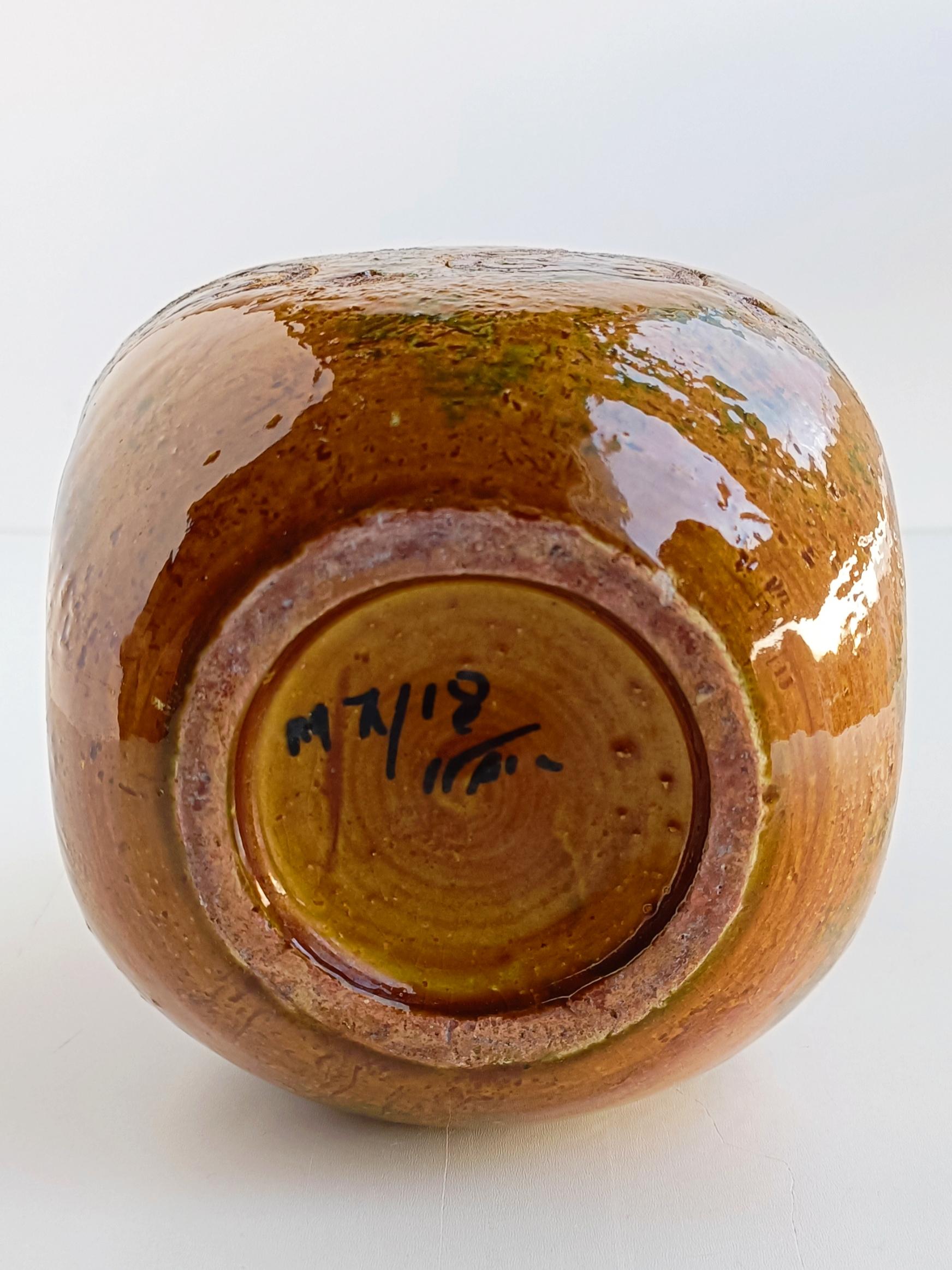 Mid-20th Century Bitossi by Aldo Londi Spagnolo Decor Ceramic Vase, Italy, 1960s