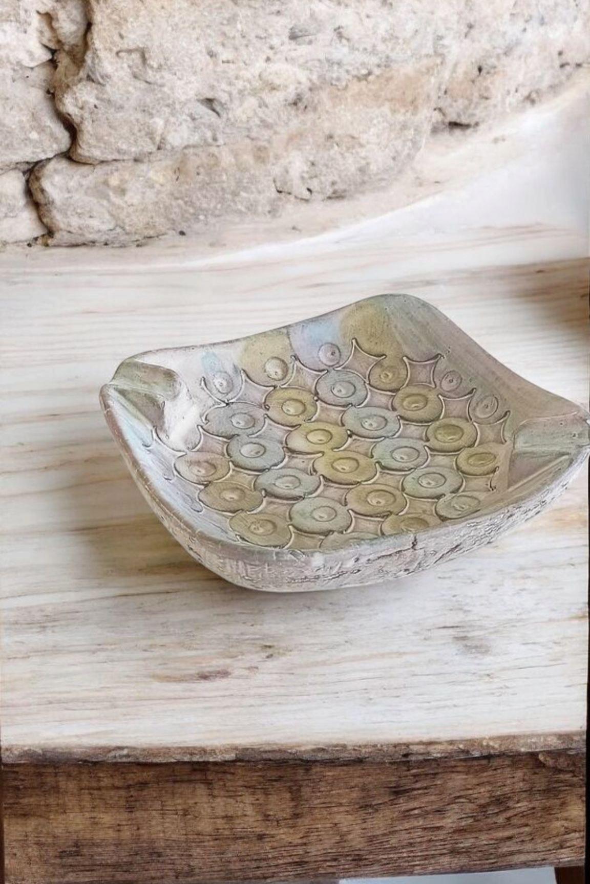 italien Bitossi by Aldo Londi Torcello Decor Cendrier en céramique Vide-Poche, Italie, ci 1960s en vente