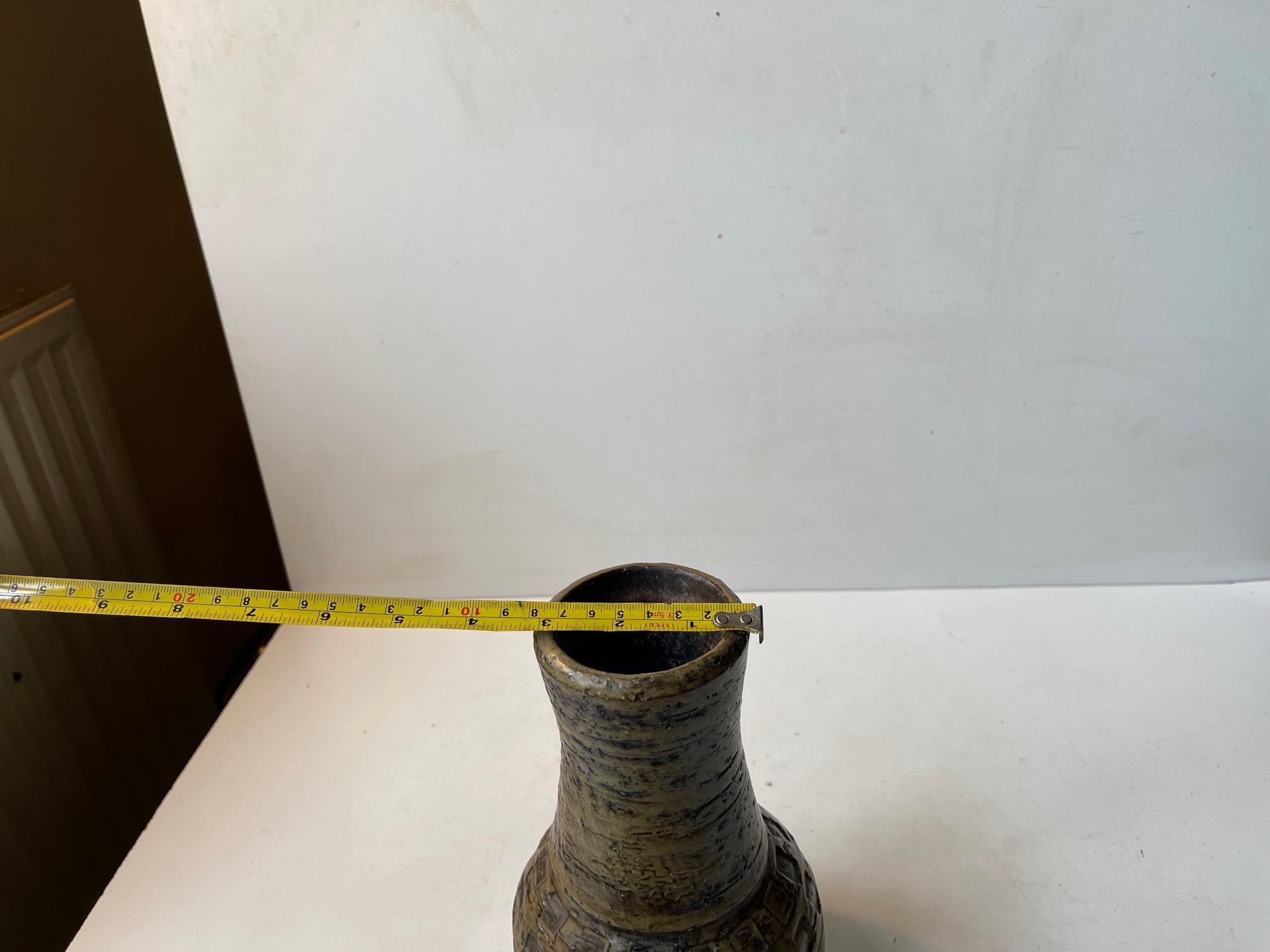 Bitossi Camouflage Glaze Chamotte Stoneware Vase by Aldo Londi For Sale 3
