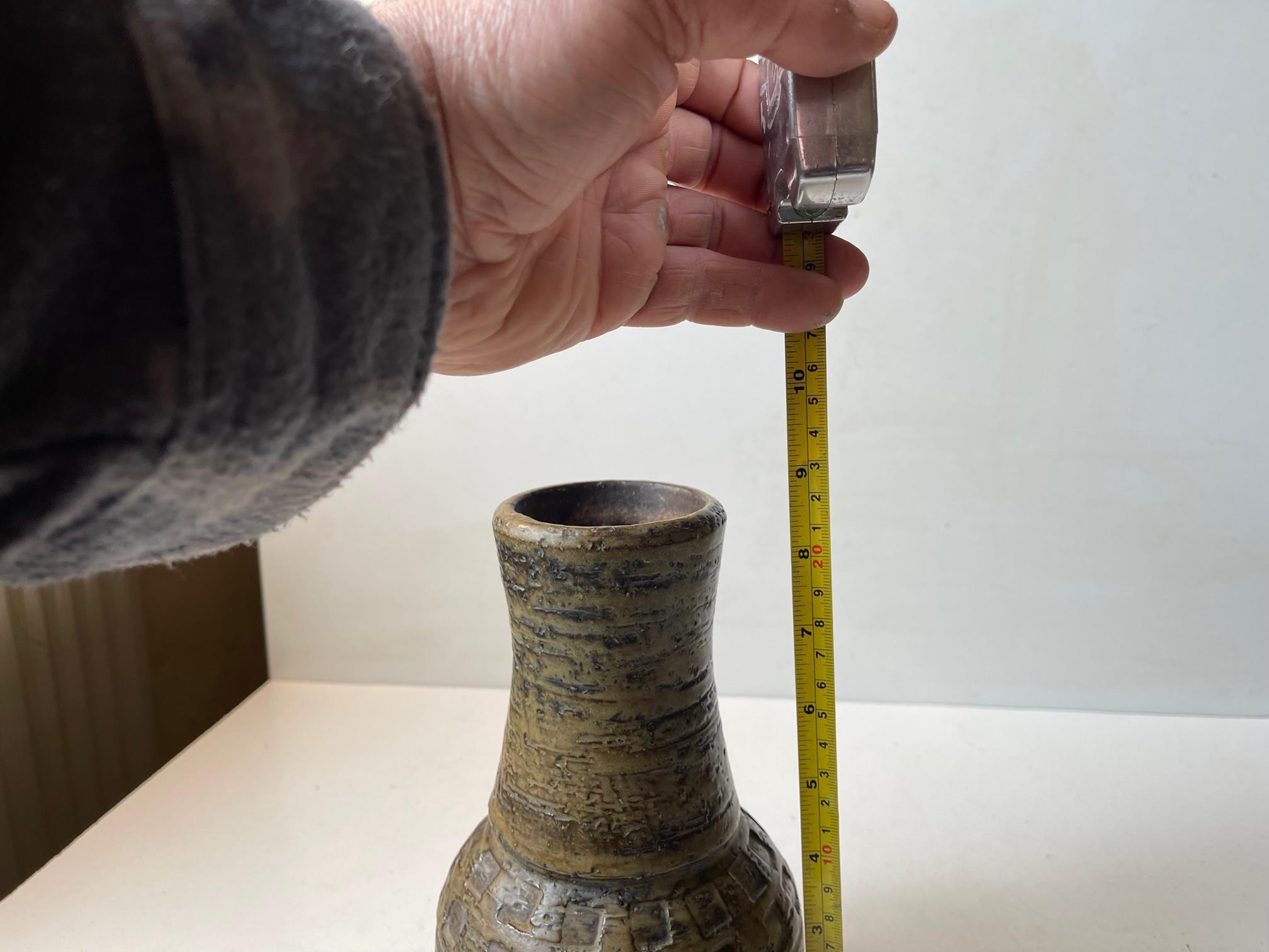 Metà XX secolo Vaso in gres Bitossi Camouflage Glaze Chamotte di Aldo Londi in vendita