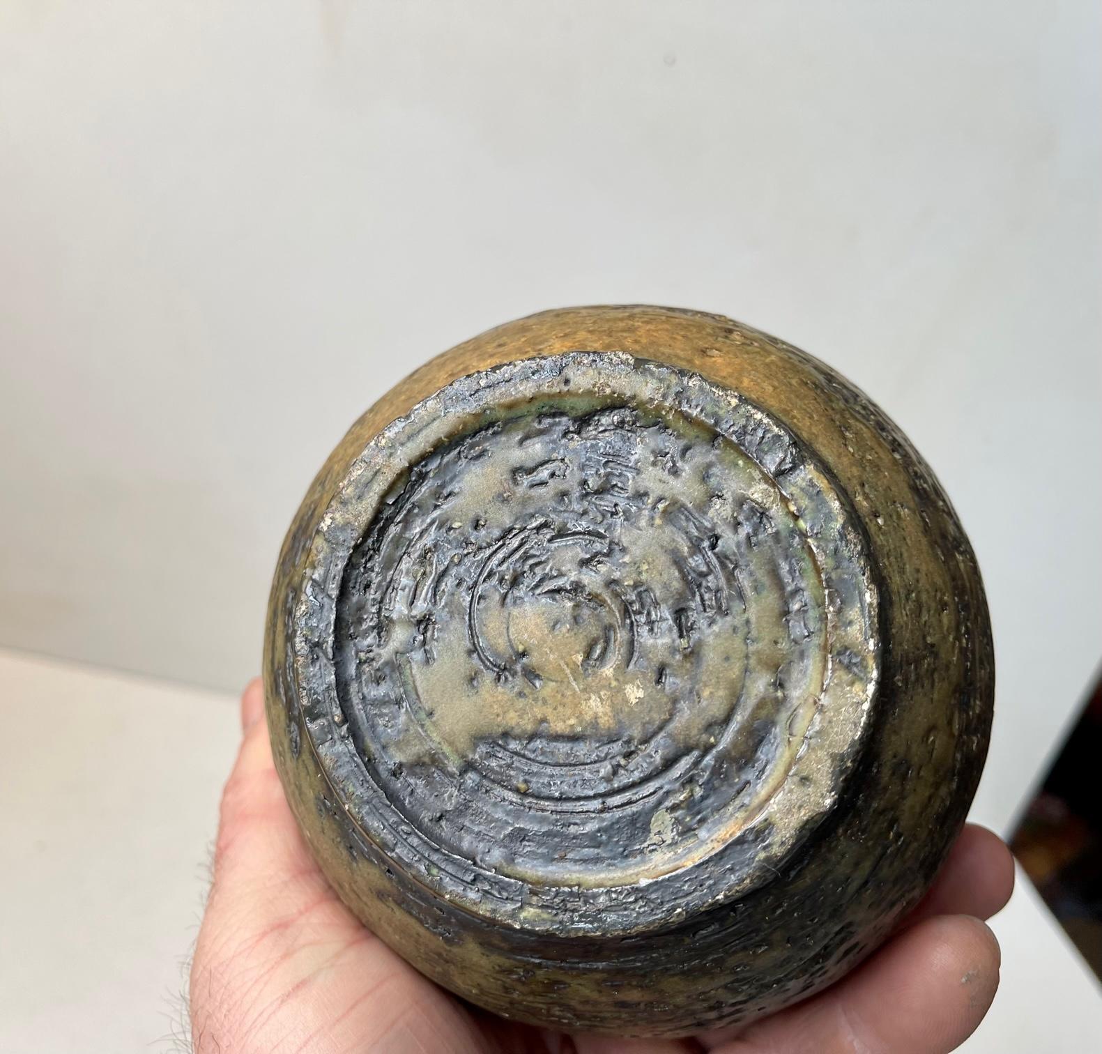 Vaso in gres Bitossi Camouflage Glaze Chamotte di Aldo Londi in vendita 1