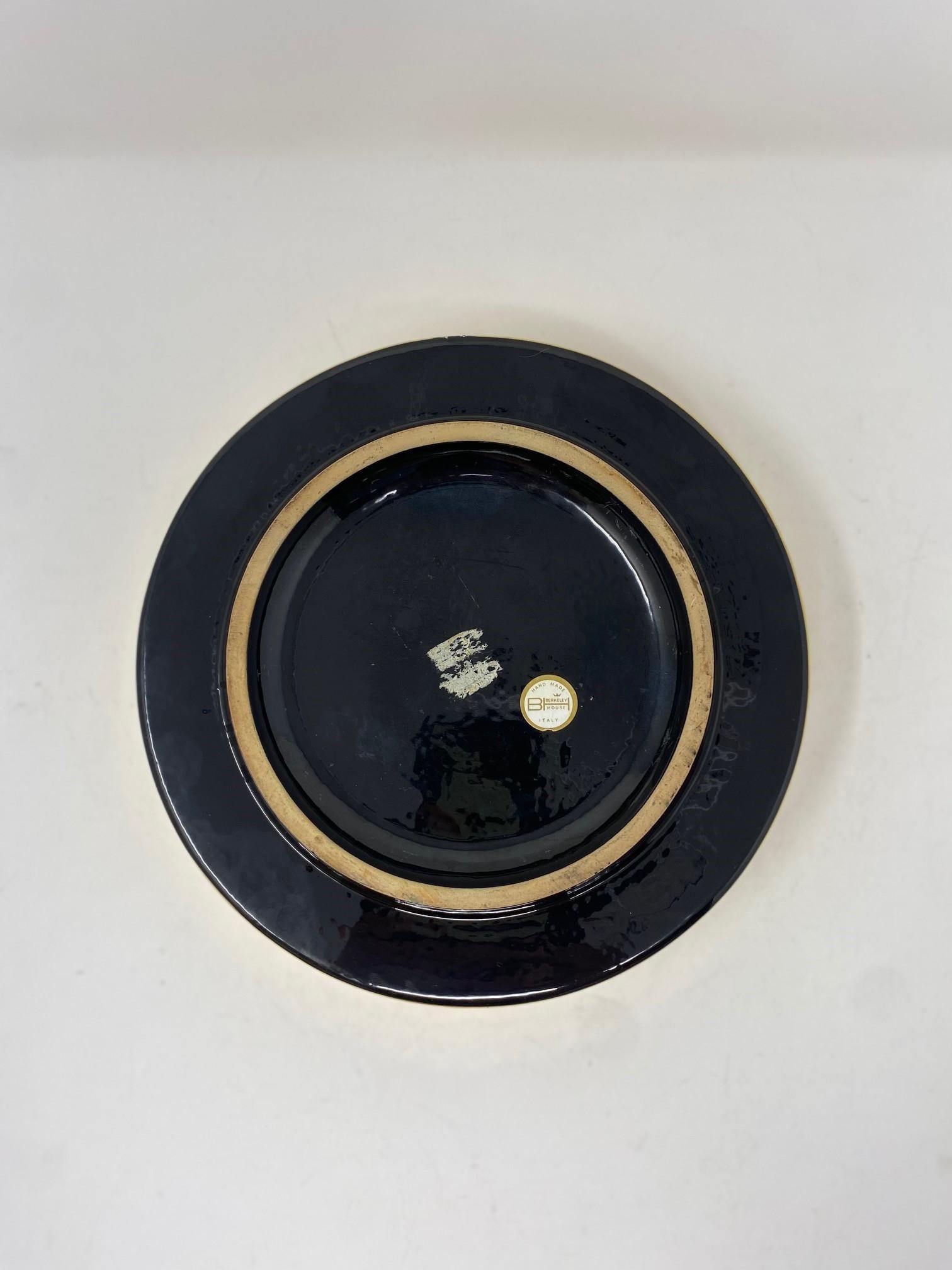 Bitossi Ceramic Ashtray Gold Berkeley House Signed Italy, 1960s In Good Condition For Sale In San Diego, CA