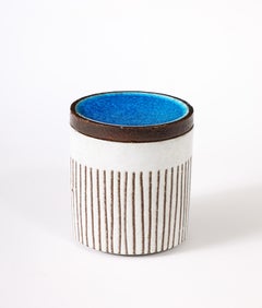 Bitossi Ceramic Box with Glass Fused Inlays, Italy 1950's