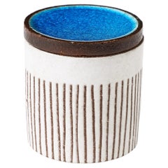 Bitossi Ceramic Box with Glass Fused Inlays, Italy 1950's