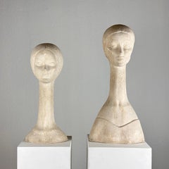 Bitossi Ceramic Busts 'Mother and Daughter' - Exquisite 1970s Artistry