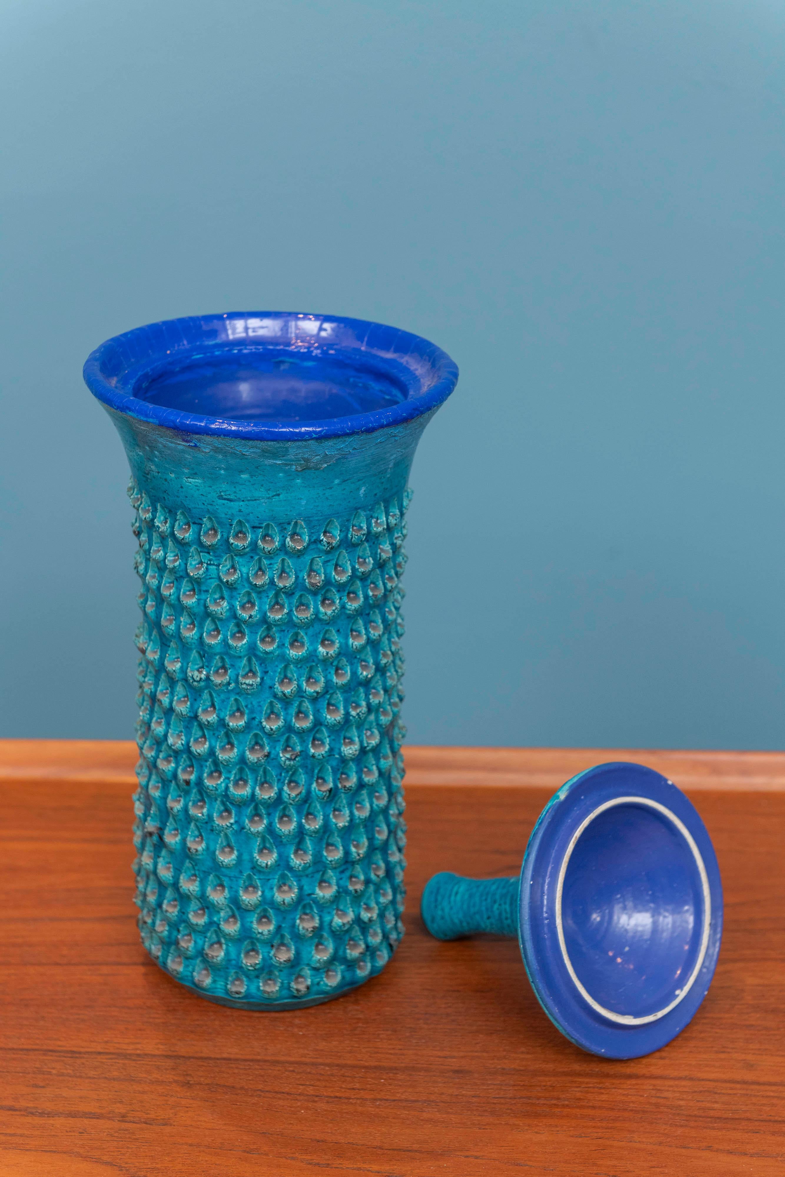 Vase couvert en céramique Bitossi, Italie Bon état - En vente à San Francisco, CA