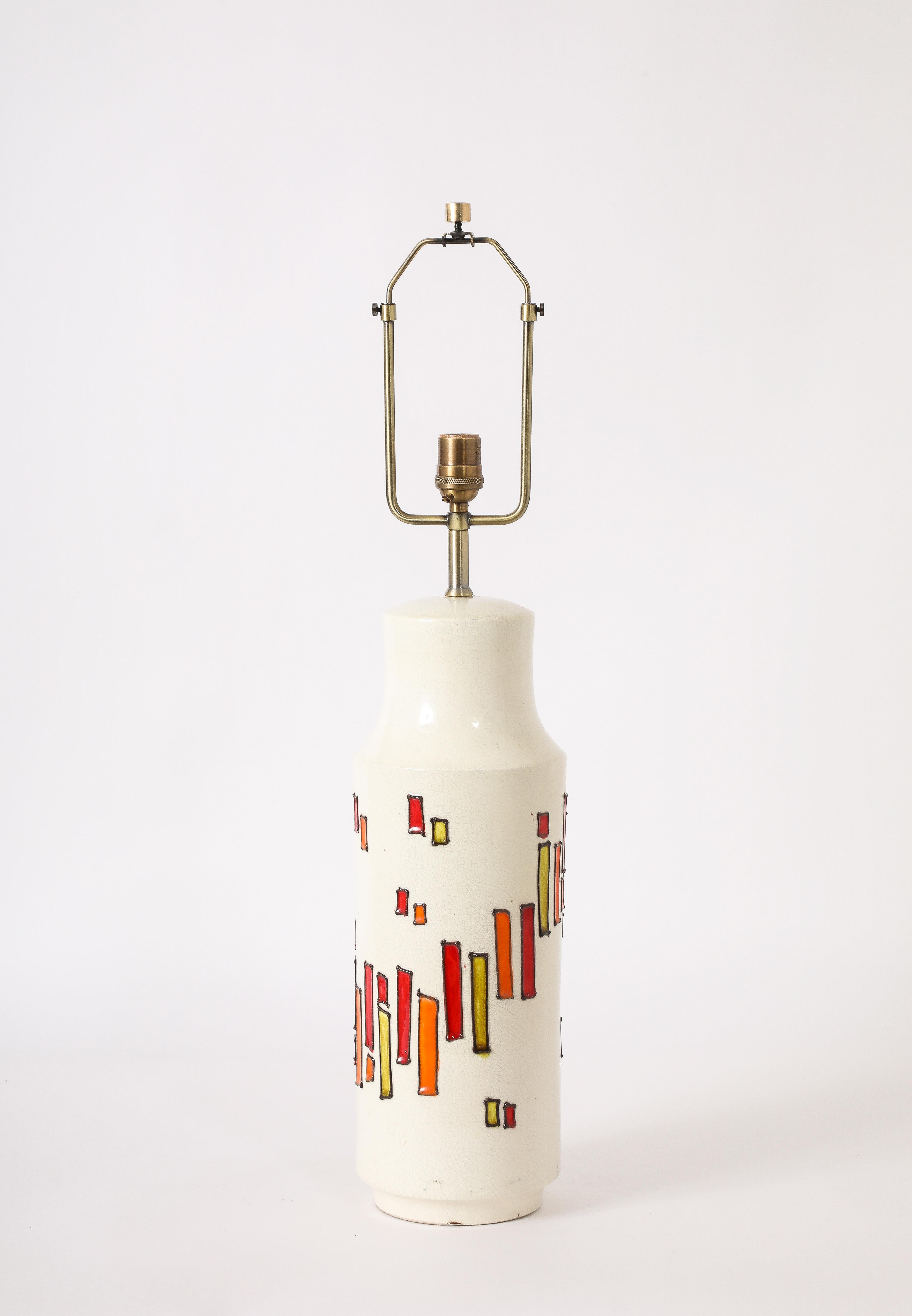 Lampe en céramique et verre fusionné Bitossi, Italie, années 1960 en vente 5