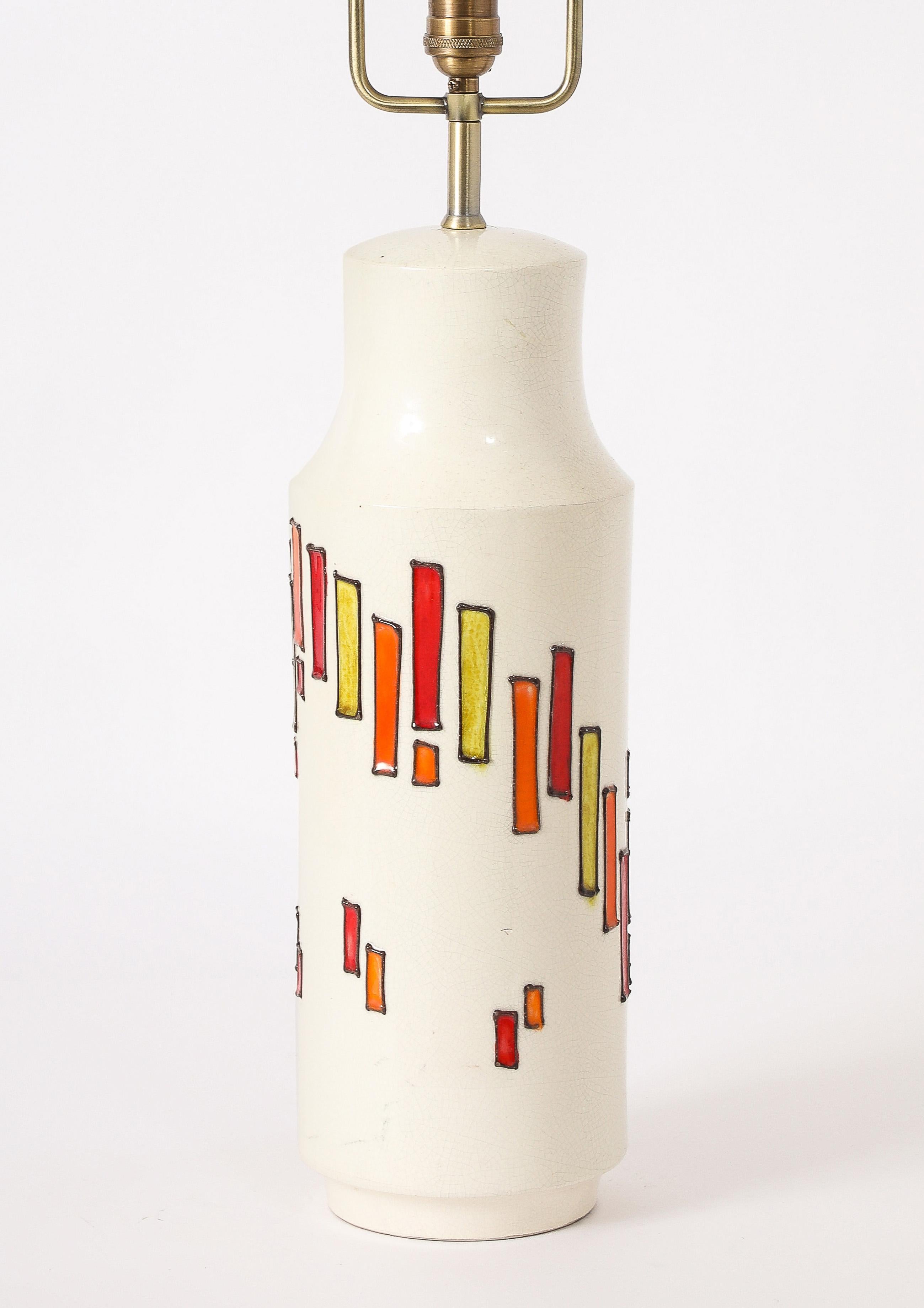 Lampe en céramique et verre fusionné Bitossi, Italie, années 1960 en vente 7