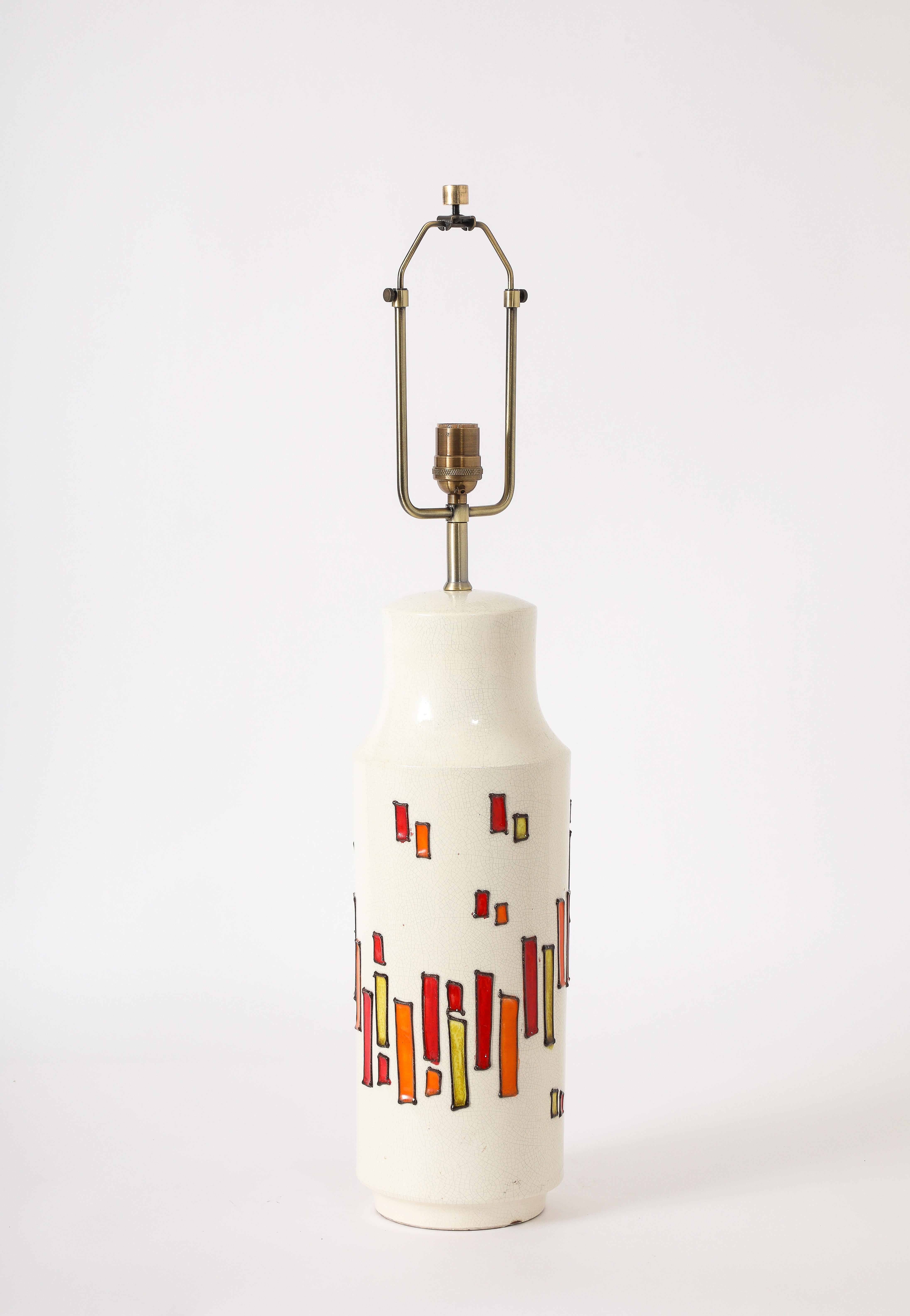 Lampe en céramique et verre fusionné Bitossi, Italie, années 1960 en vente 8
