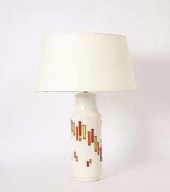 Bitossi Ceramic & Fused Glass Lamp, Italy 1960's