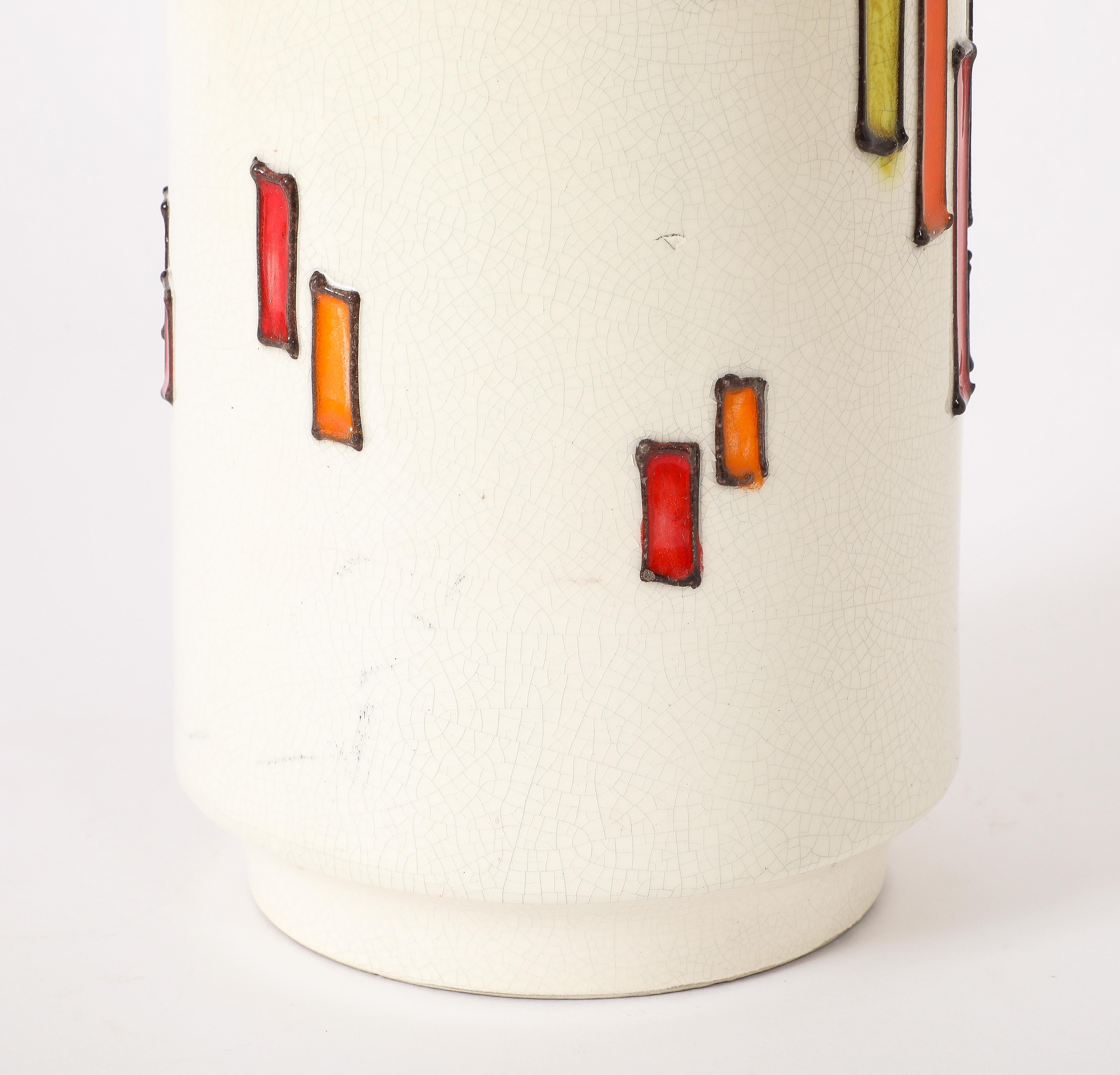 Verre Lampe en céramique et verre fusionné Bitossi, Italie, années 1960 en vente