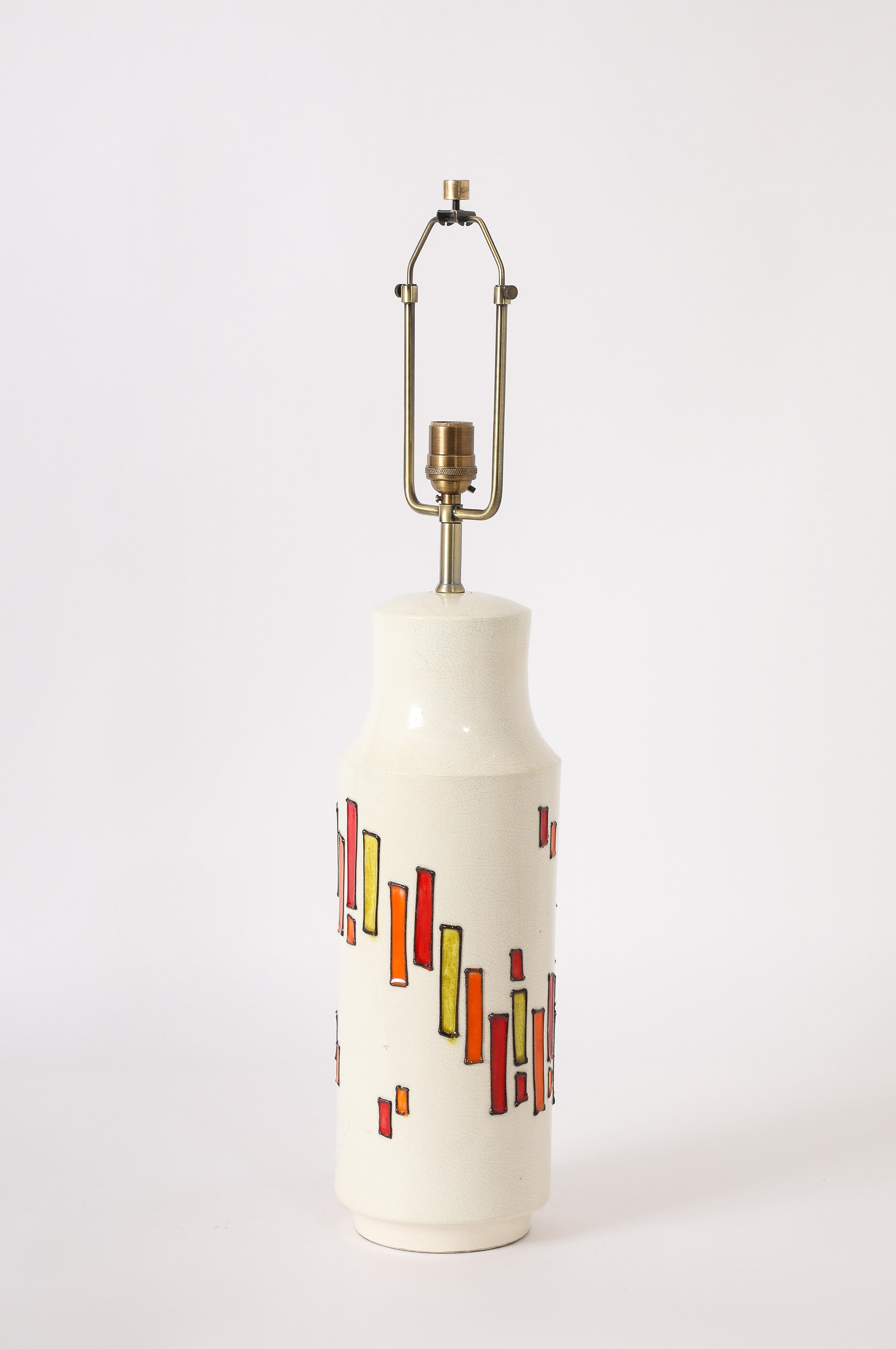 Lampe en céramique et verre fusionné Bitossi, Italie, années 1960 en vente 1