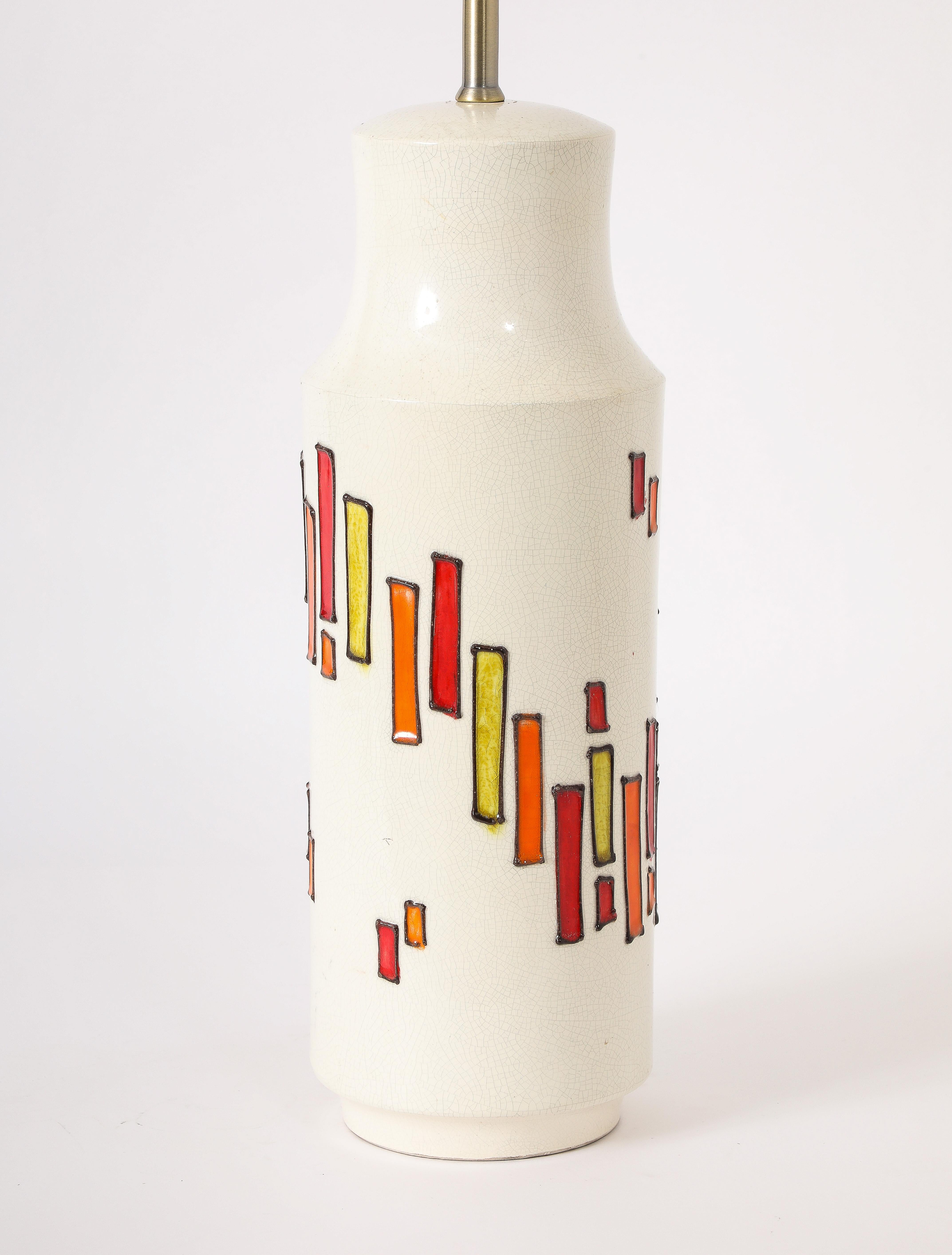 Lampe en céramique et verre fusionné Bitossi, Italie, années 1960 en vente 2