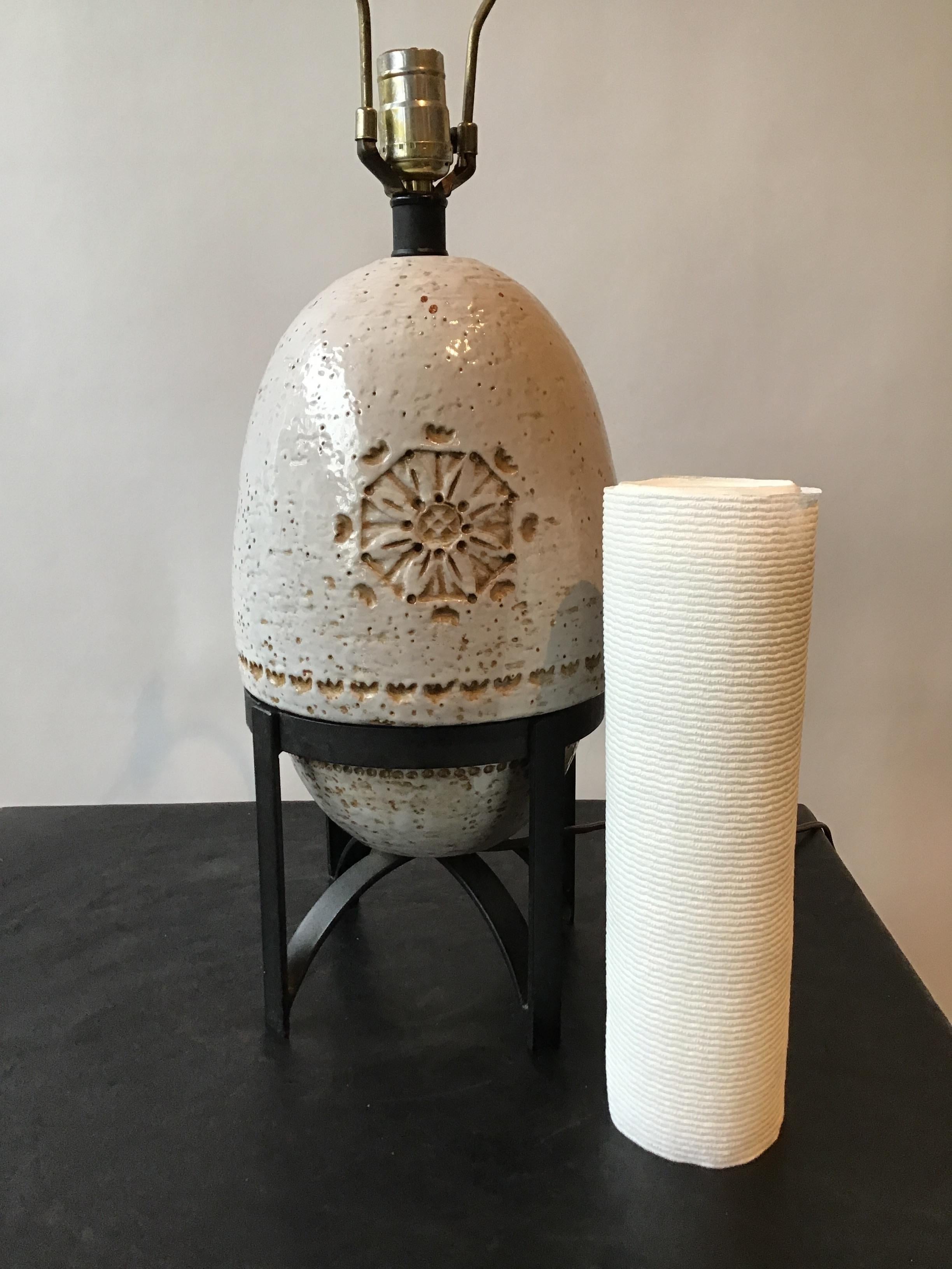 Bitossi Ceramic Lamp on Iron Base For Sale 7
