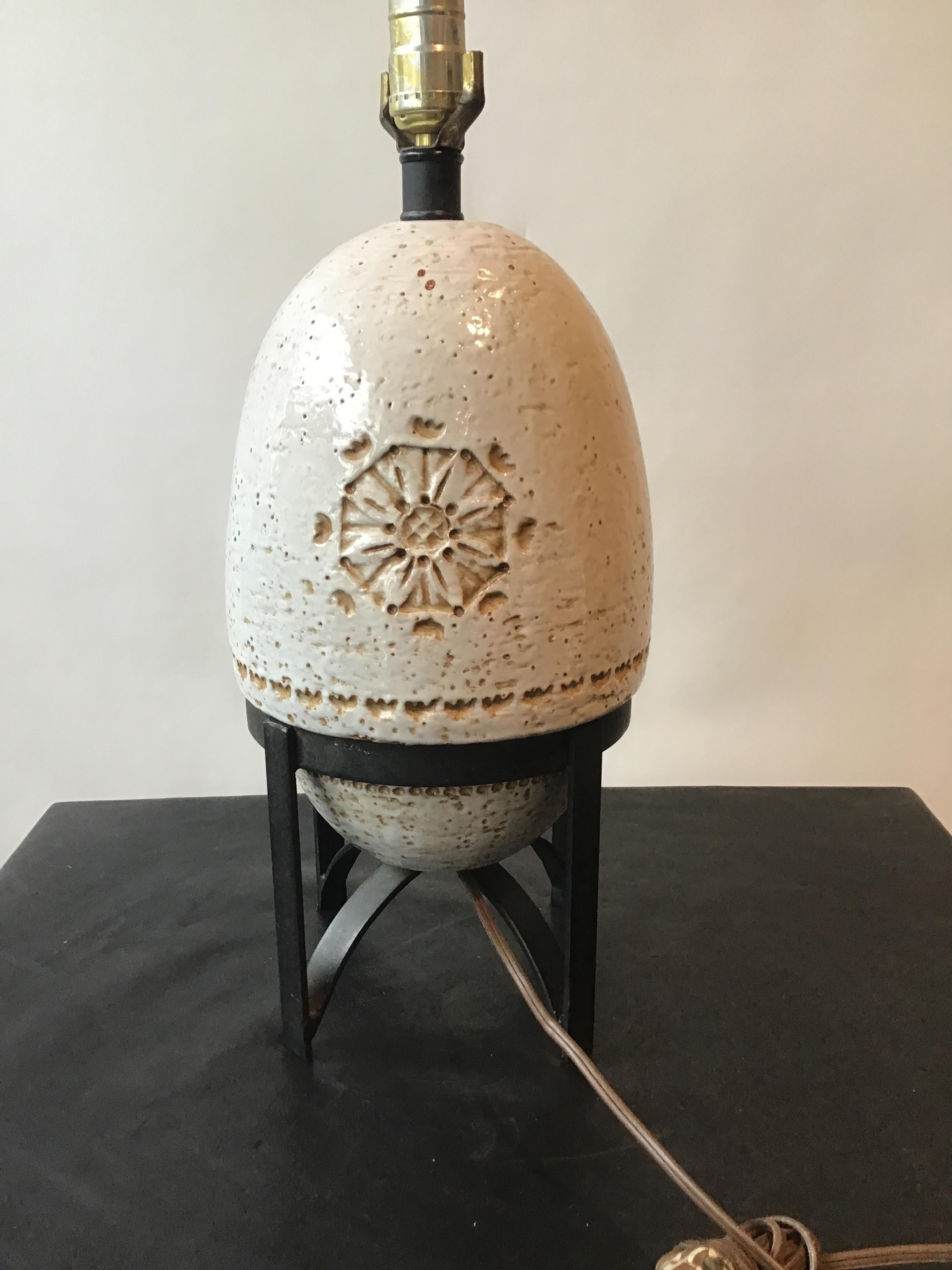 Bitossi Ceramic Lamp on Iron Base For Sale 1