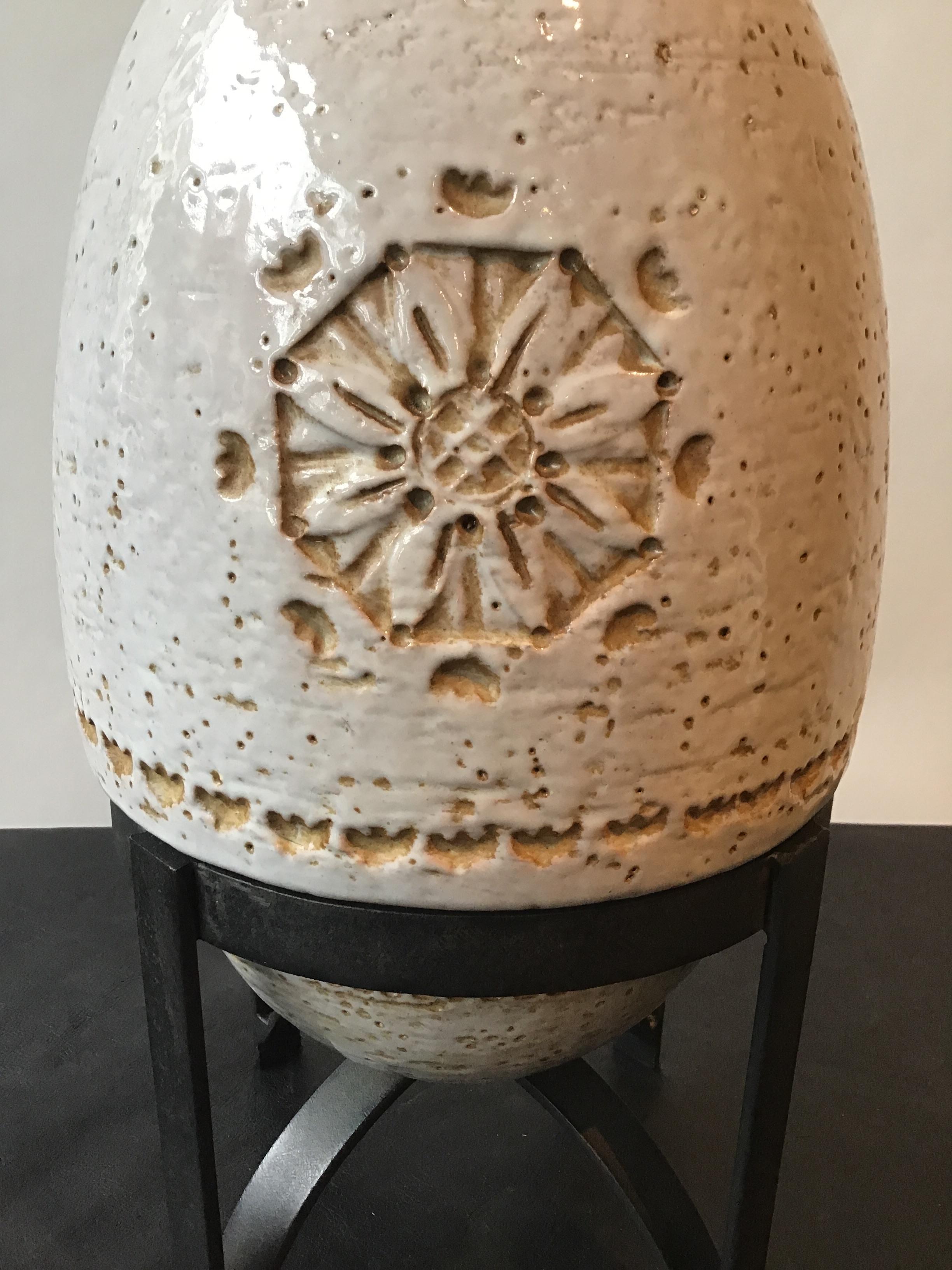 Bitossi Ceramic Lamp on Iron Base For Sale 3