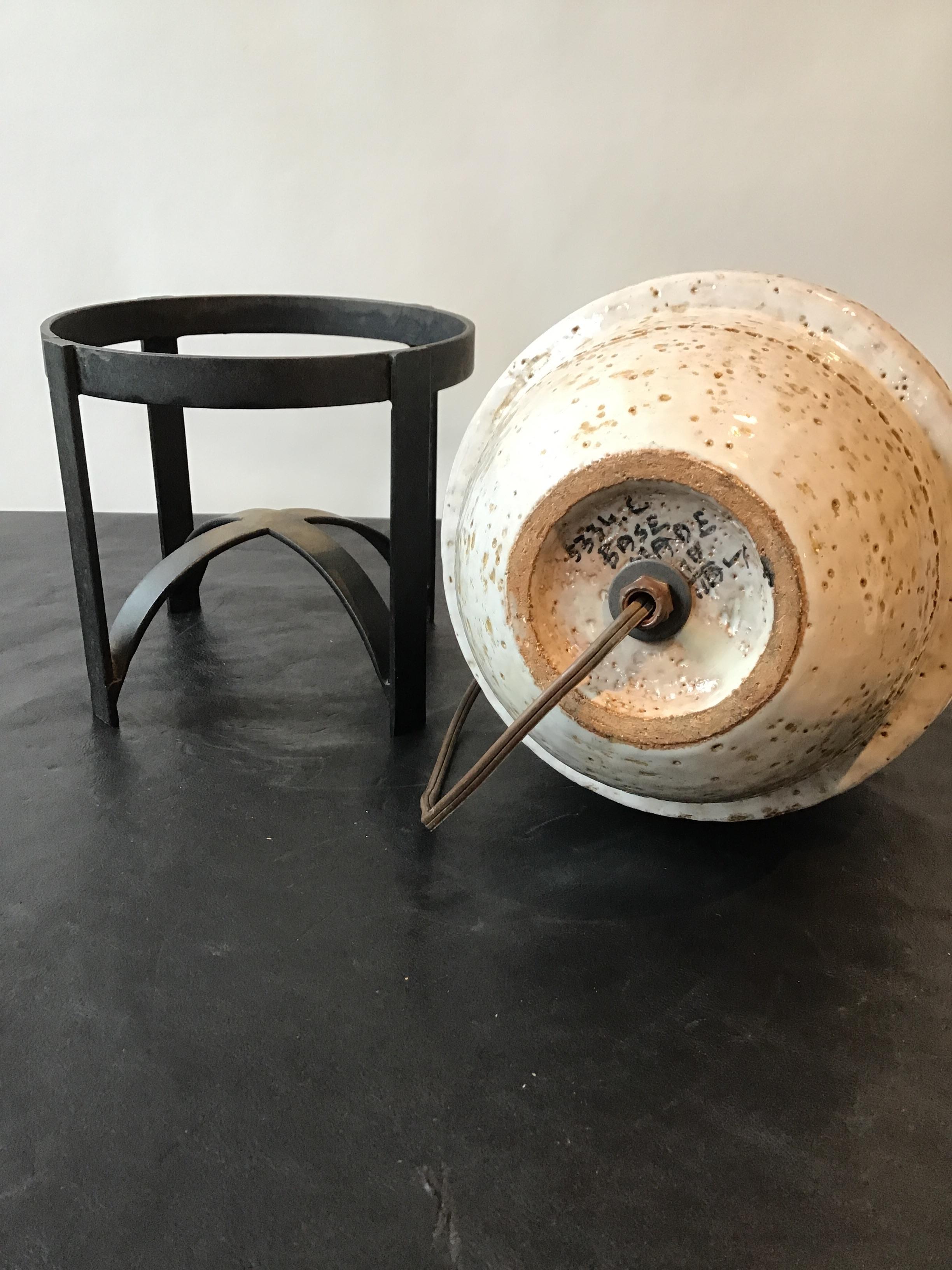 Bitossi Ceramic Lamp on Iron Base For Sale 5