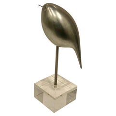Bitossi Ceramic Platinum Bird on Lucite Stand by Aldo Londi #2