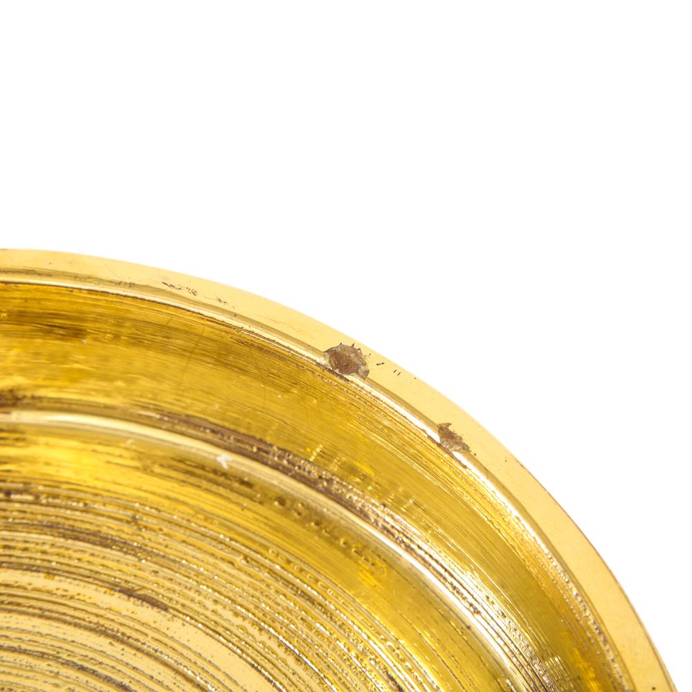 Bitossi-Schale, Keramik, Gold, gebürstetes Metallic (Moderne der Mitte des Jahrhunderts)