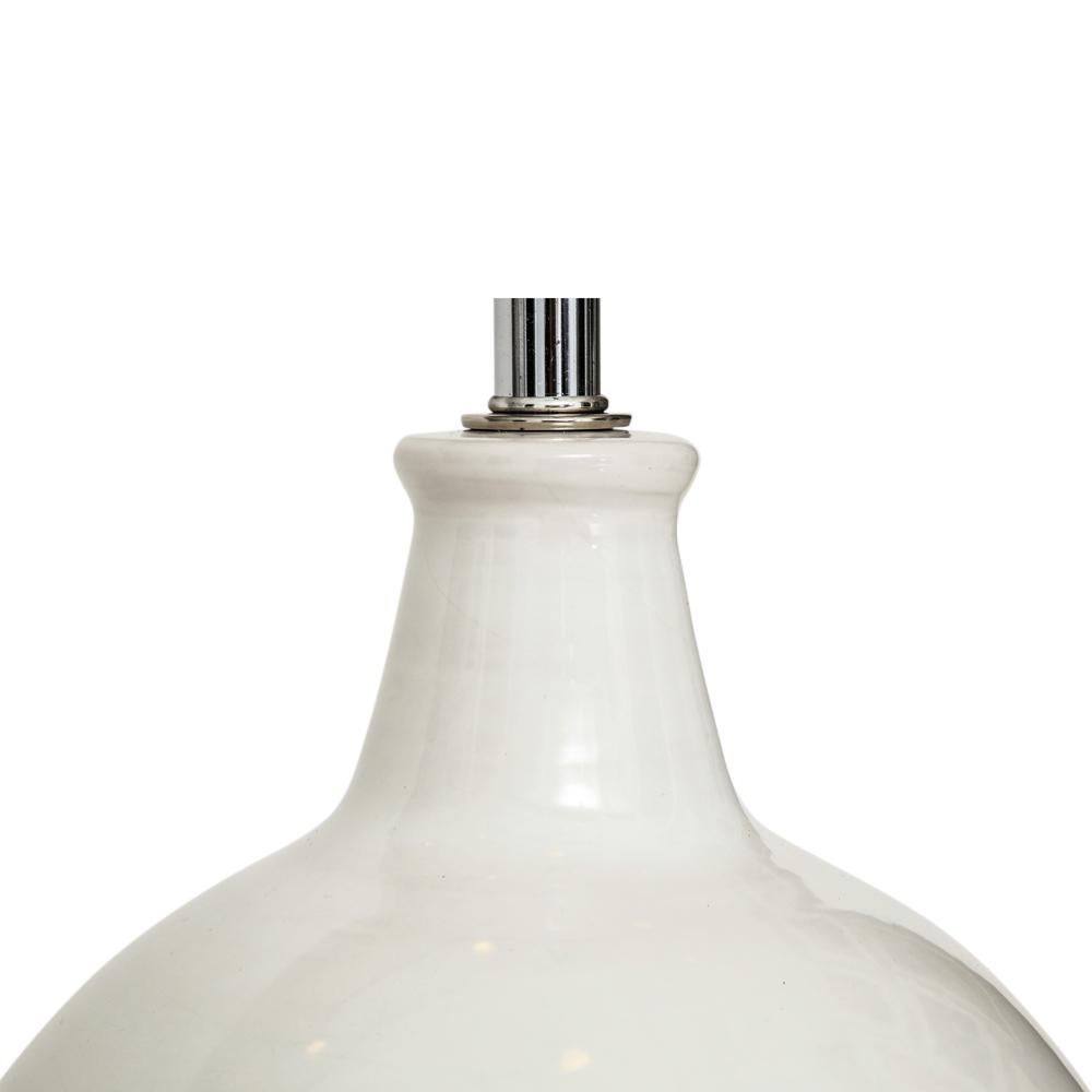 Glazed Bitossi Lamp, White Textured Honeycombed Ceramic, Signed