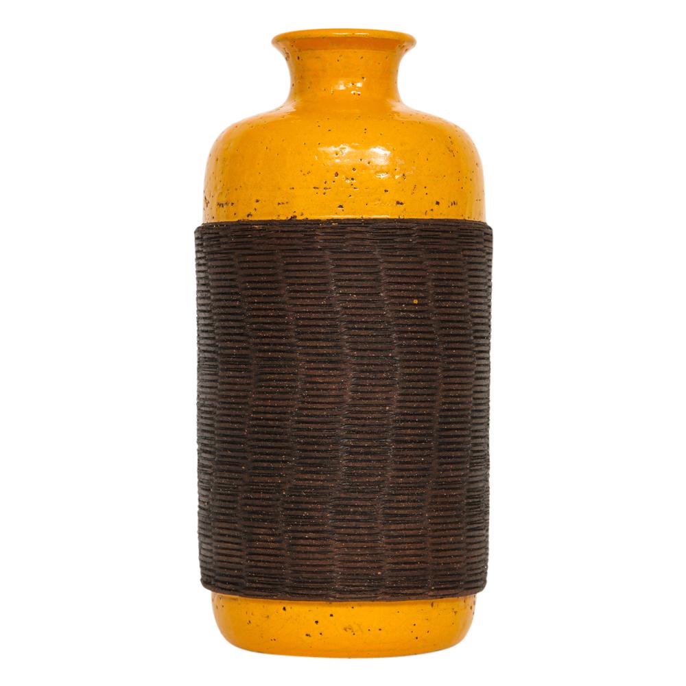 Bitossi Vase, Ceramic Orange Brown, Rosenthal Netter, Signed 