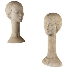 Bitossi Ceramic Refrattaria Busts "Mother and Daughter" – Italy, 1970s