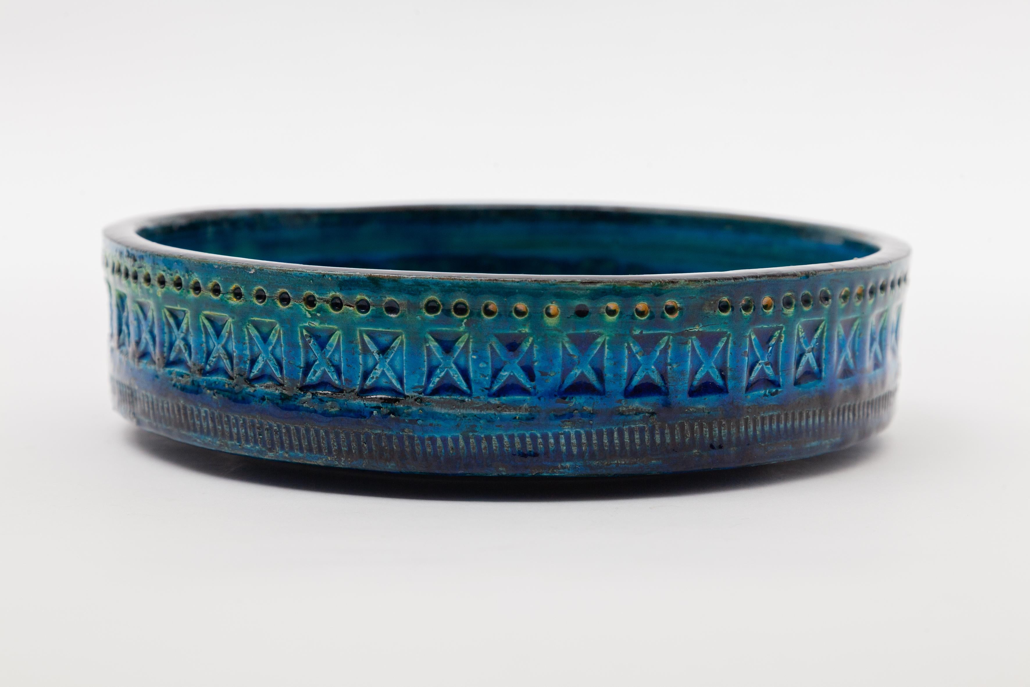 Mid-Century Modern Bitossi Ceramic Rimini Blue Designed by Aldo Londi, Italy