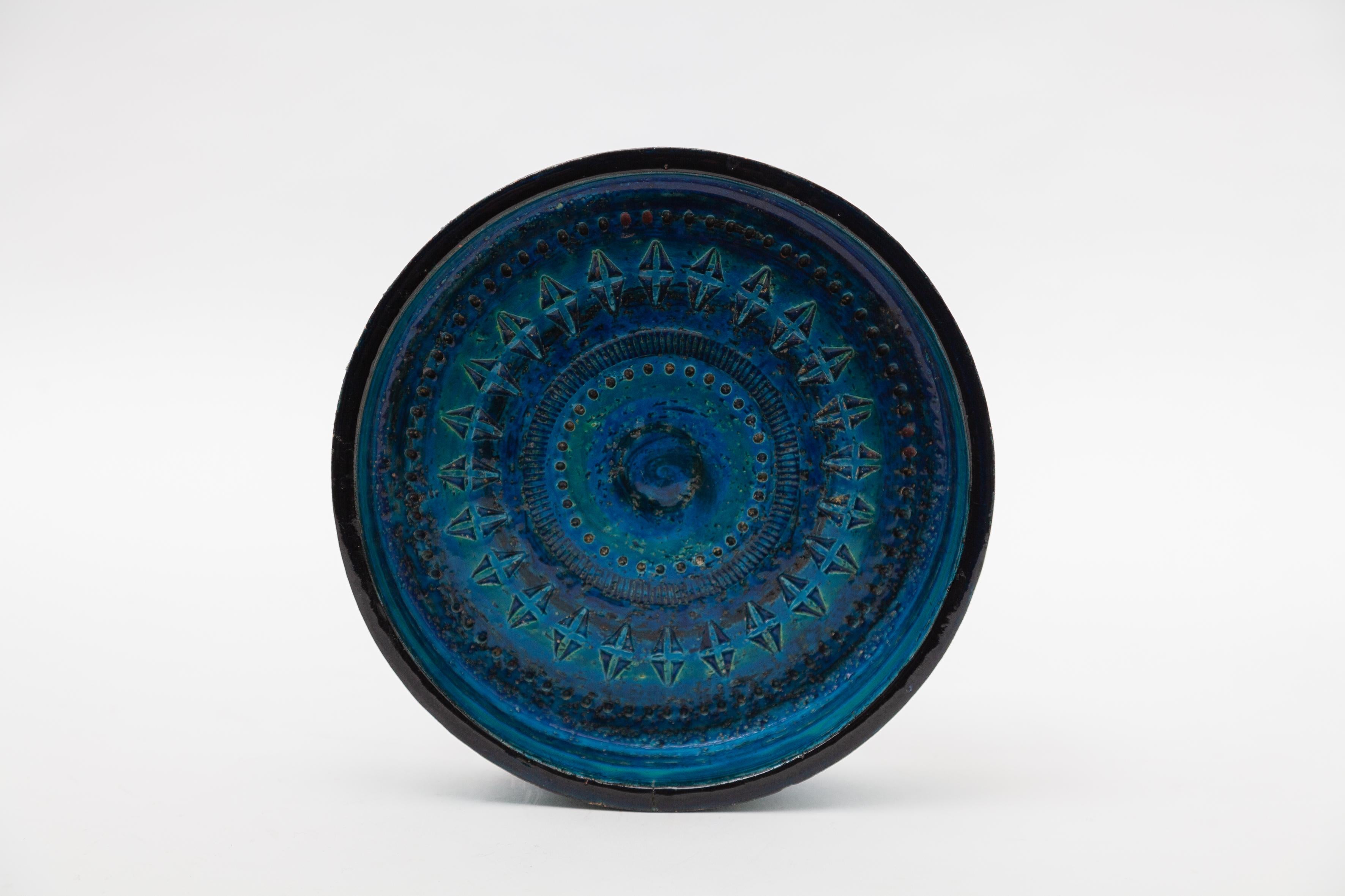 Italian Bitossi Ceramic Rimini Blue Designed by Aldo Londi, Italy