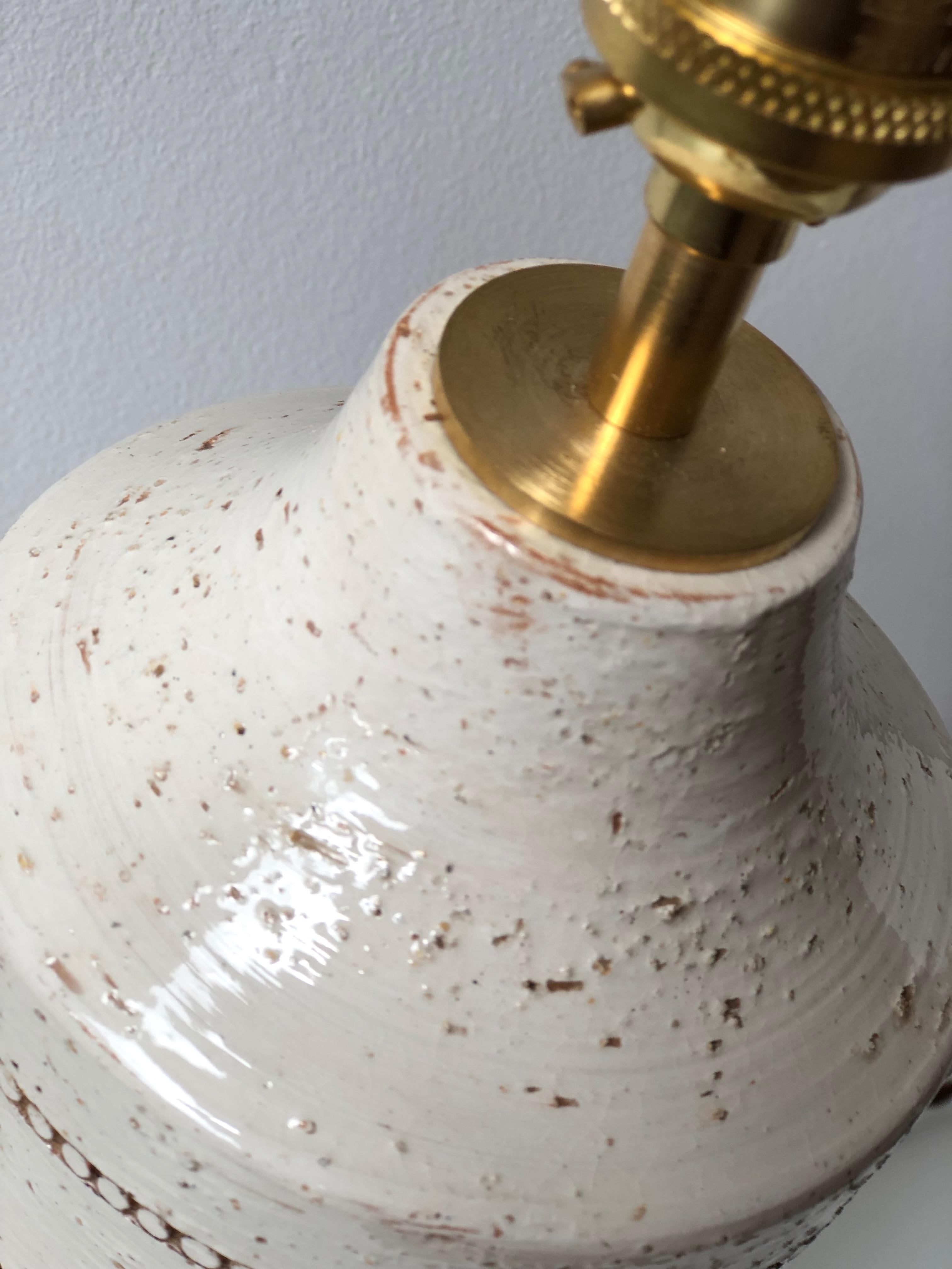 Lampe de table en céramique Bitossi par Aldo Londi Heart Decor en crème et marron. 1970s. en vente 4