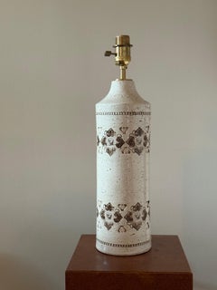 Bitossi Ceramic Table Lamp by Aldo Londi Heart Decor in creame & brown. 1970s.