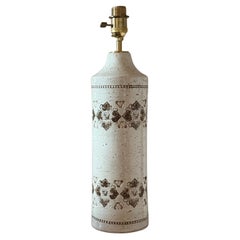 Bitossi Ceramic Table Lamp by Aldo Londi Heart Decor in creame & brown. 1970s.
