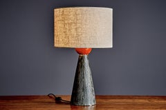 Bitossi Ceramic Table Lamps with Charcoal Glaze Italy, 1960s