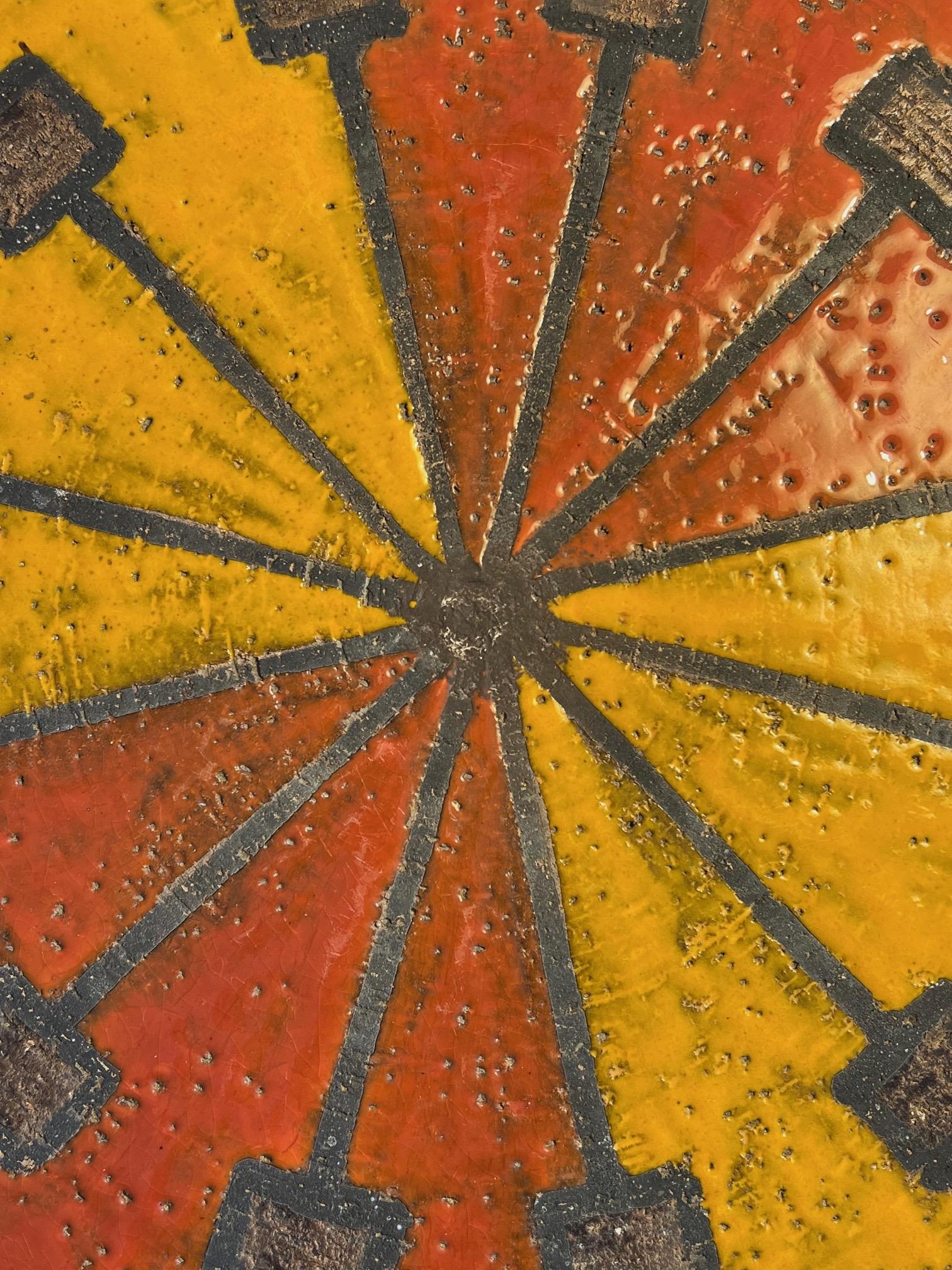 Italian Bitossi Ceramic Top Side Table