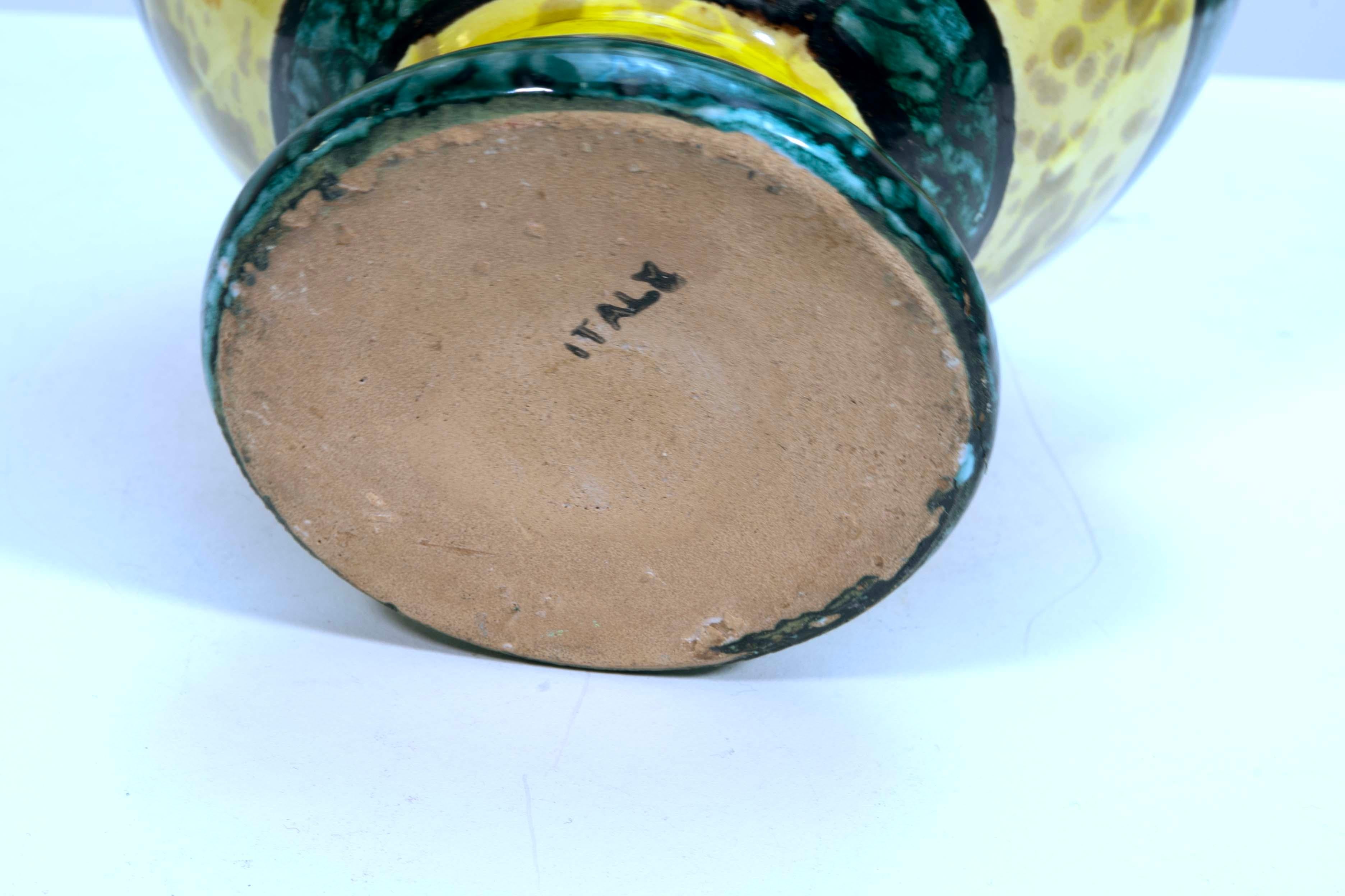 Bitossi Ceramic Trinket Box and Vase with Abstract Fish Pattern Made in Italy For Sale 10