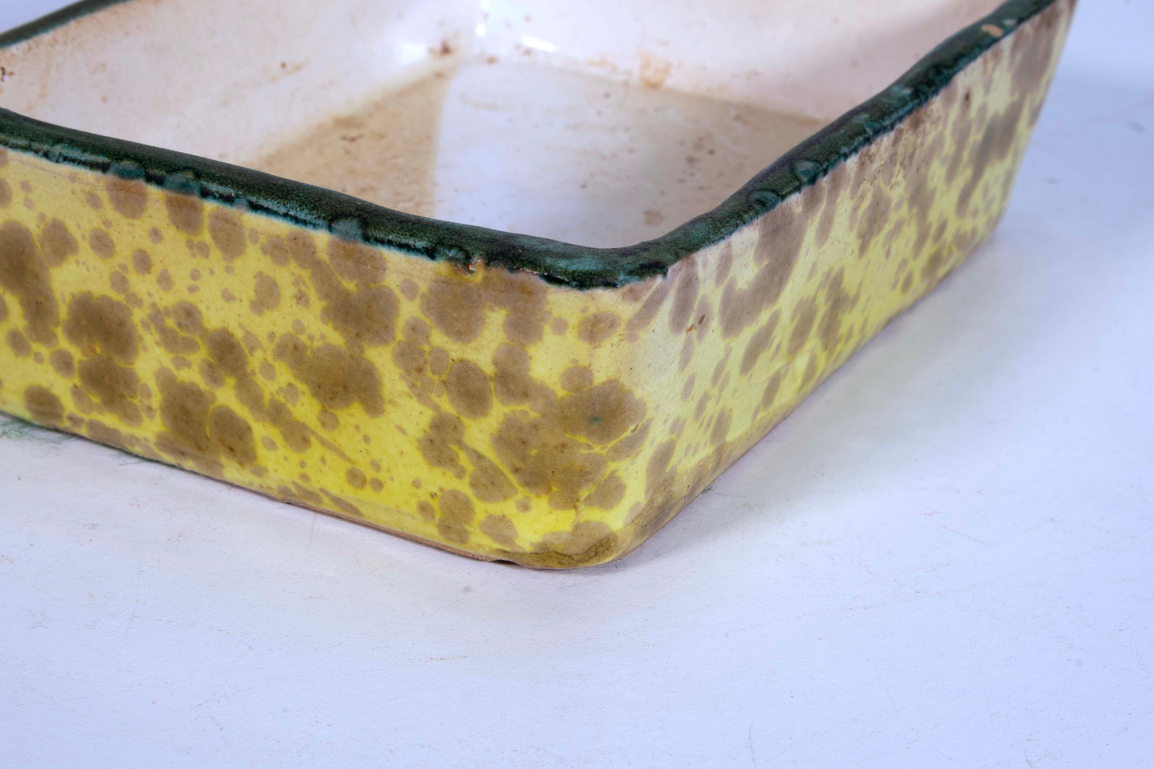 Bitossi Ceramic Trinket Box and Vase with Abstract Fish Pattern Made in Italy For Sale 3