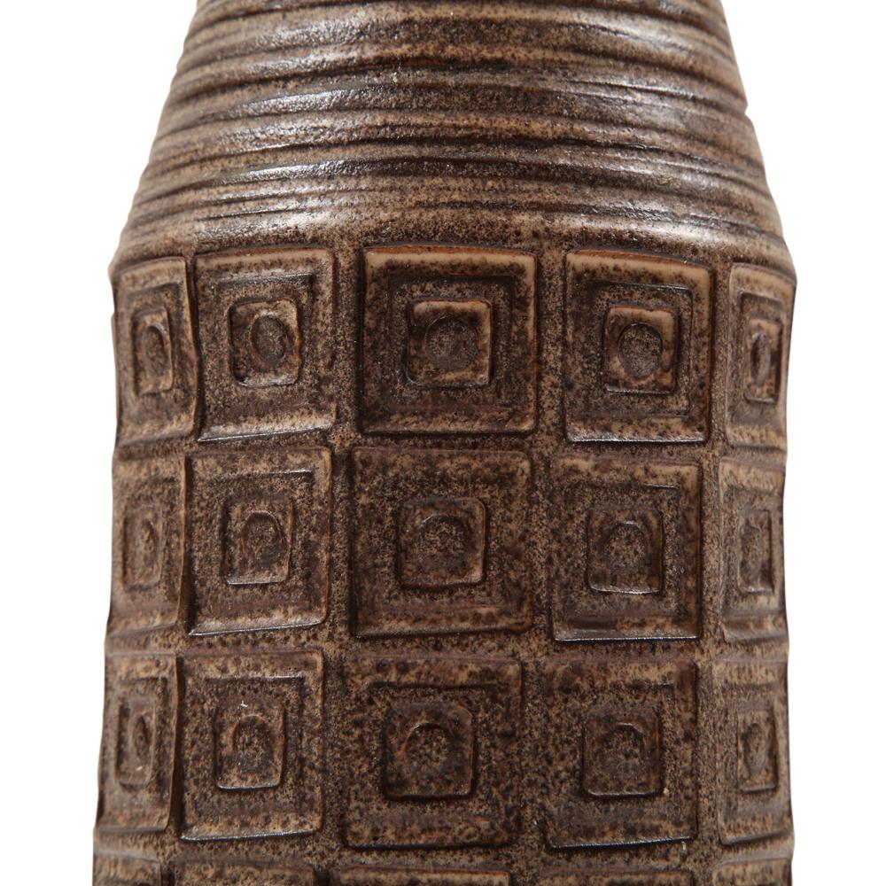 Bitossi Raymor Vase, Ceramic, Earth Tones, Geometric, Signed 3