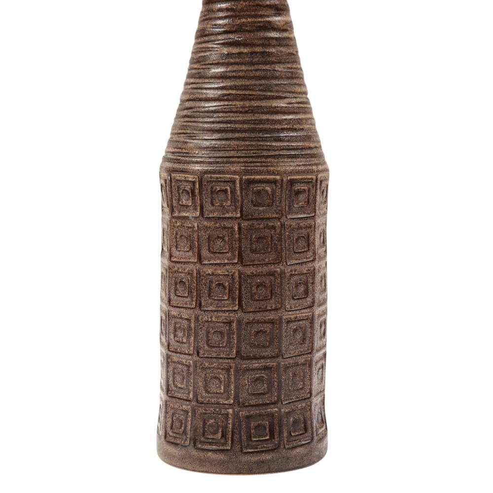 Bitossi Raymor Vase, Ceramic, Earth Tones, Geometric, Signed 4