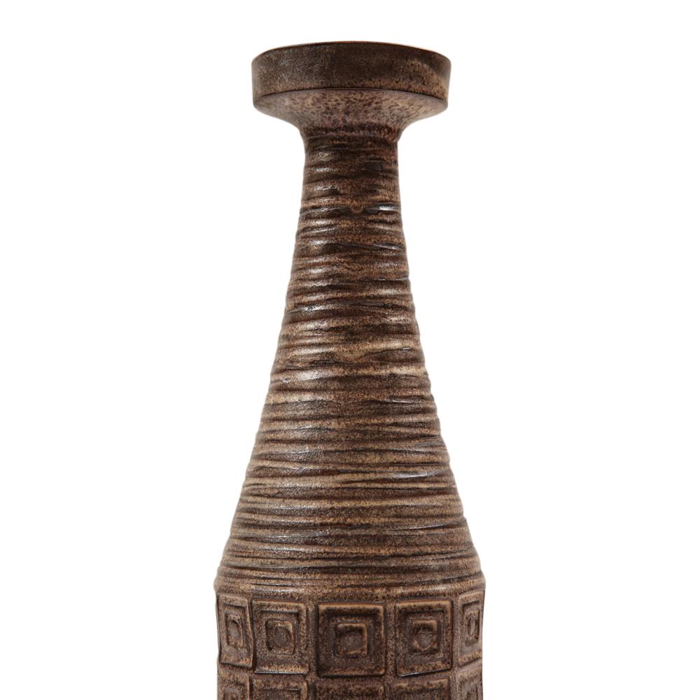 Mid-20th Century Bitossi Raymor Vase, Ceramic, Earth Tones, Geometric, Signed