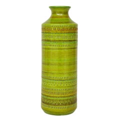 Bitossi Rosenthal Netter Vase, Ceramic Chartreuse, Signed
