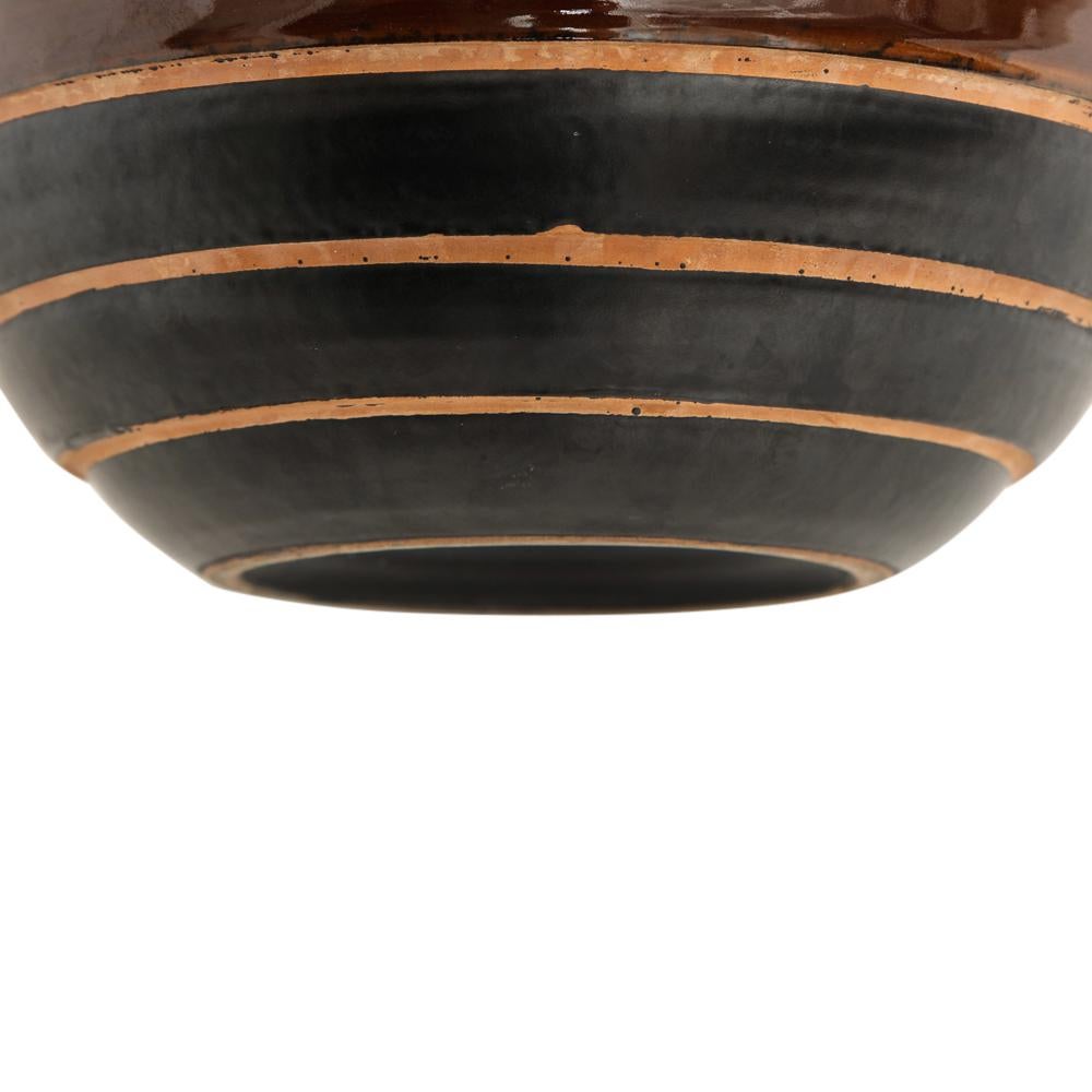 Bitossi Ceramic Vase Spherical Stripes Signed, Italy, 1960s 2