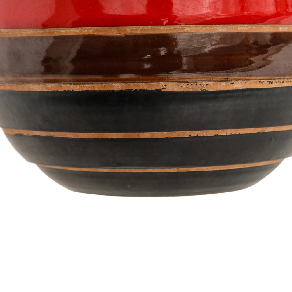 Bitossi Ceramic Vase Spherical Stripes Signed, Italy, 1960s 1