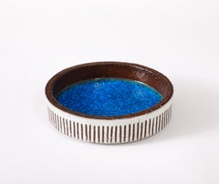 Bitossi Ceramic Vide Poche with Glass Fused Inlays, Italy 1950's