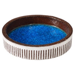 Bitossi Ceramic Vide Poche with Glass Fused Inlays, Italy 1950's